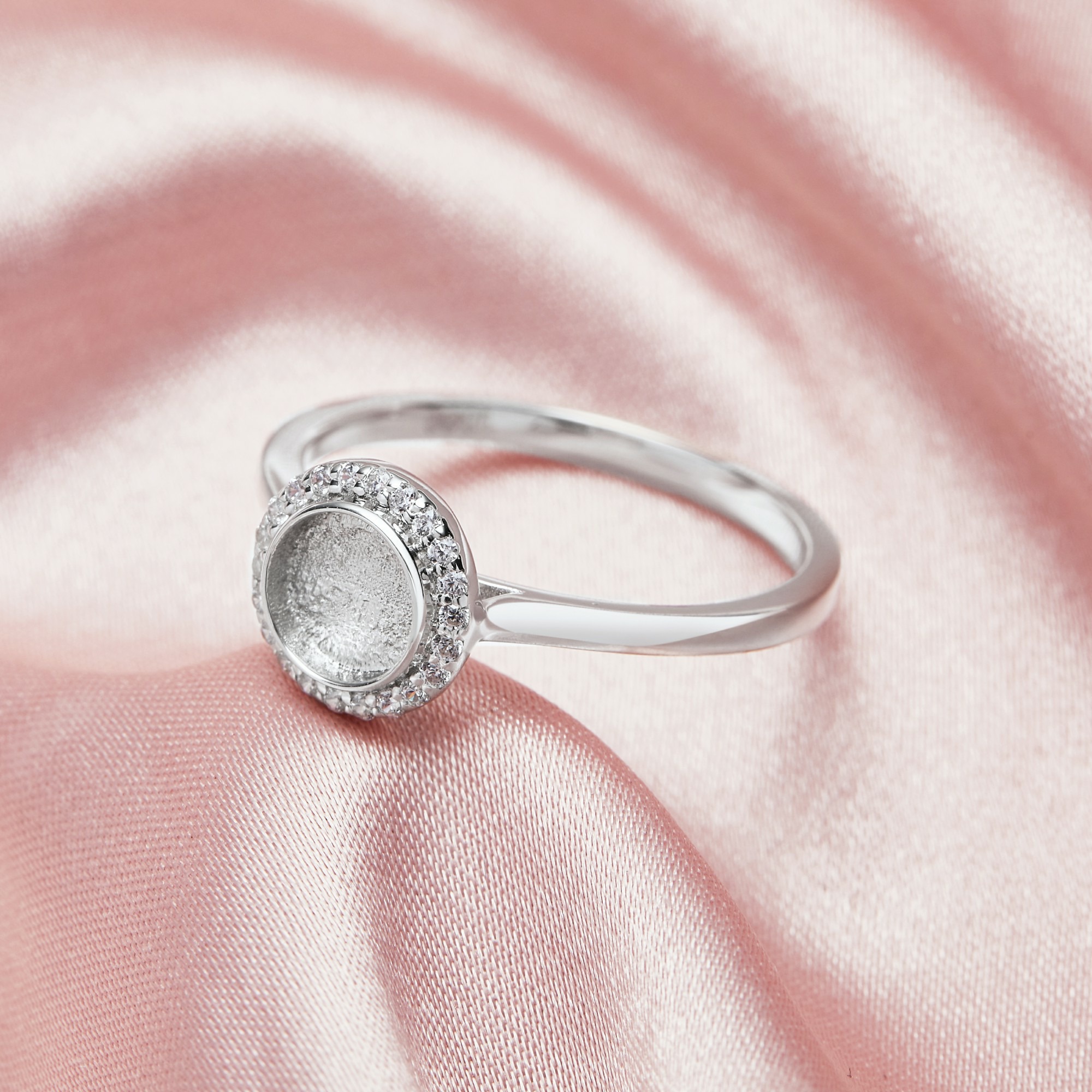 Keepsake Breast Milk Resin Round Bezel Ring Settings,Solid Back Solid 14K 18K Gold Ring,Pave Moissanite Stone Art Deco Ring,DIY Ring Supplies 1212100 - Click Image to Close