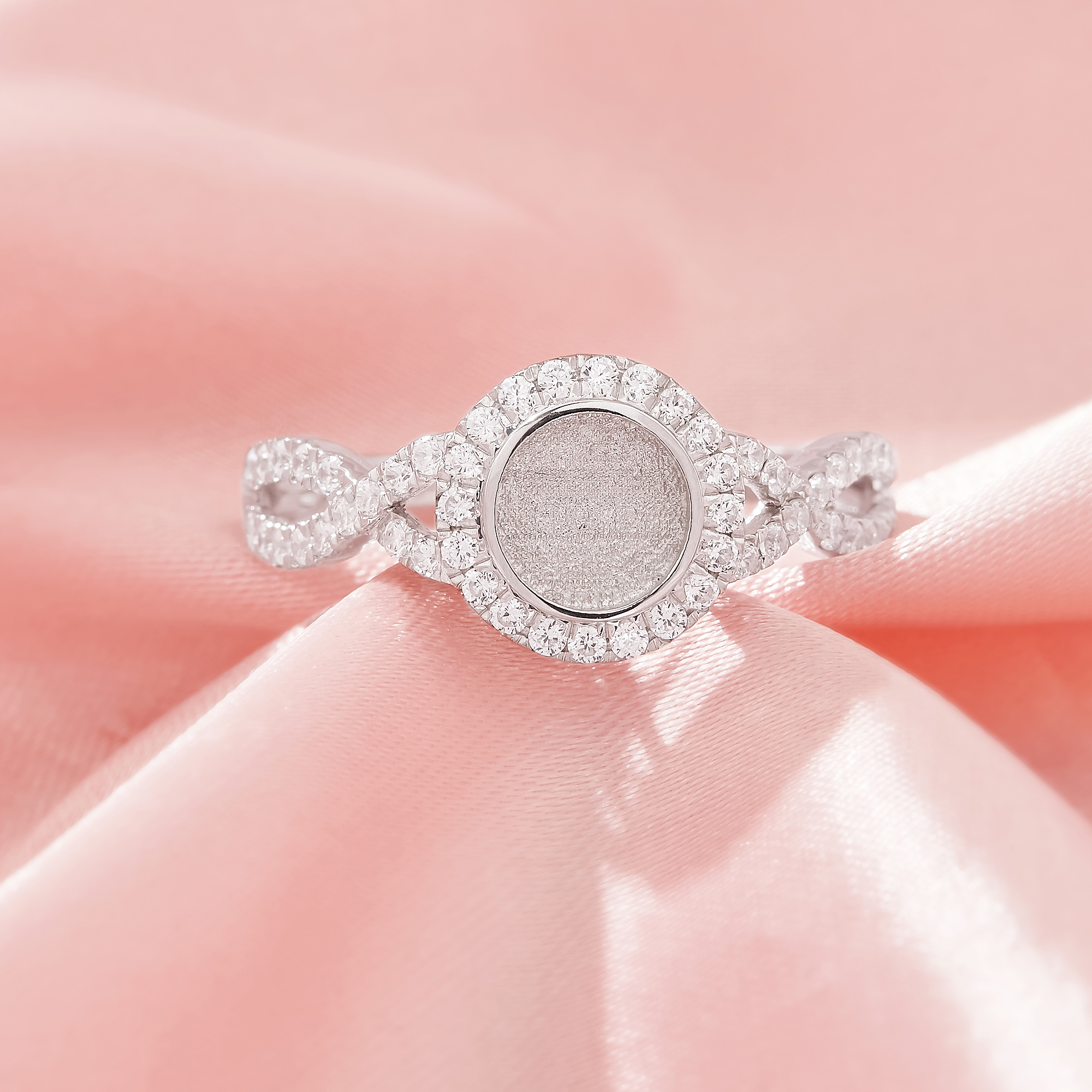 Keepsake Breast Milk Resin Round Bezel Ring Settings,Infinity Solid 925 Sterling Silver Ring,Pave CZ Stone Ring,DIY Ring Supplies 1212121