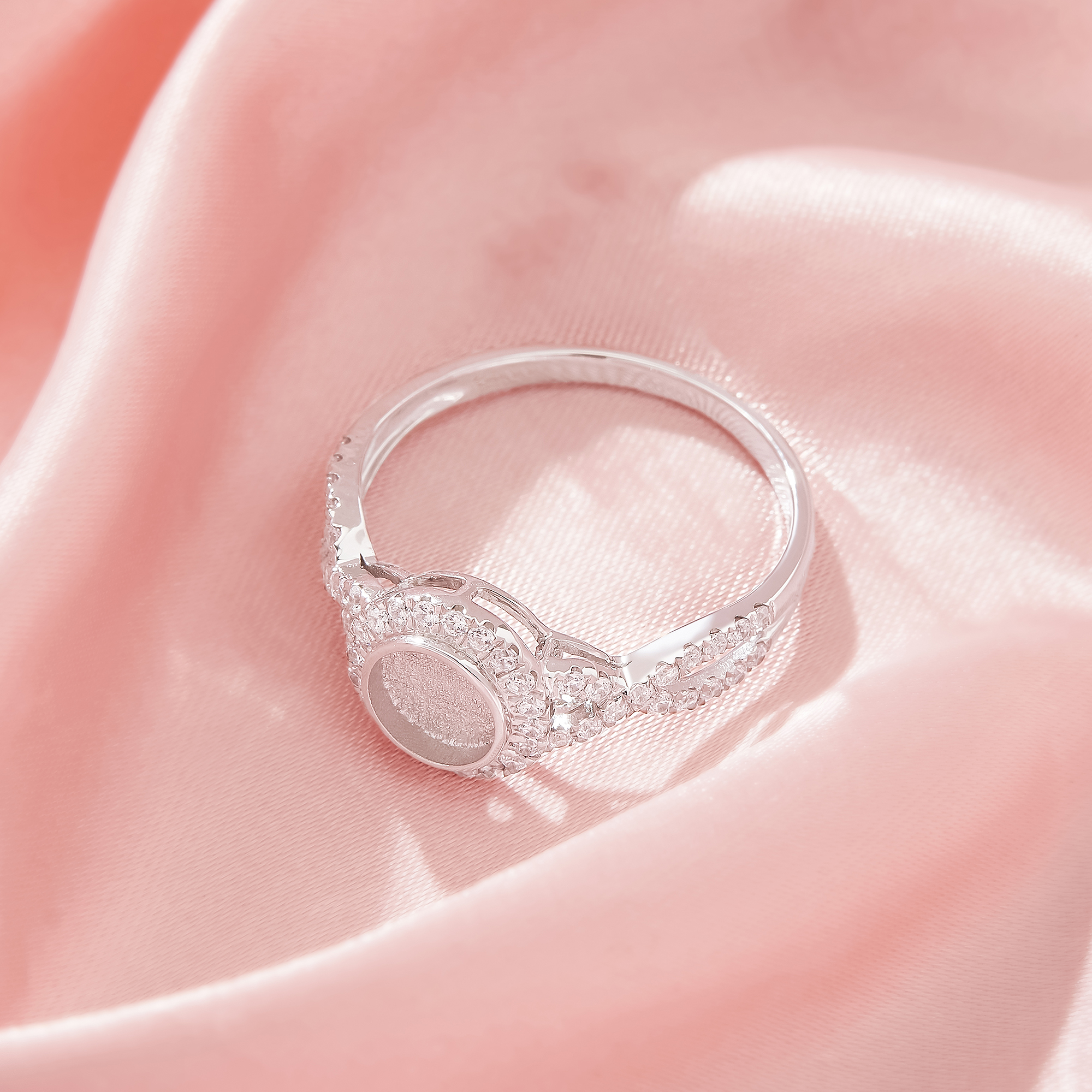 Keepsake Breast Milk Resin Round Bezel Ring Settings,Infinity Solid 925 Sterling Silver Ring,Pave CZ Stone Ring,DIY Ring Supplies 1212121