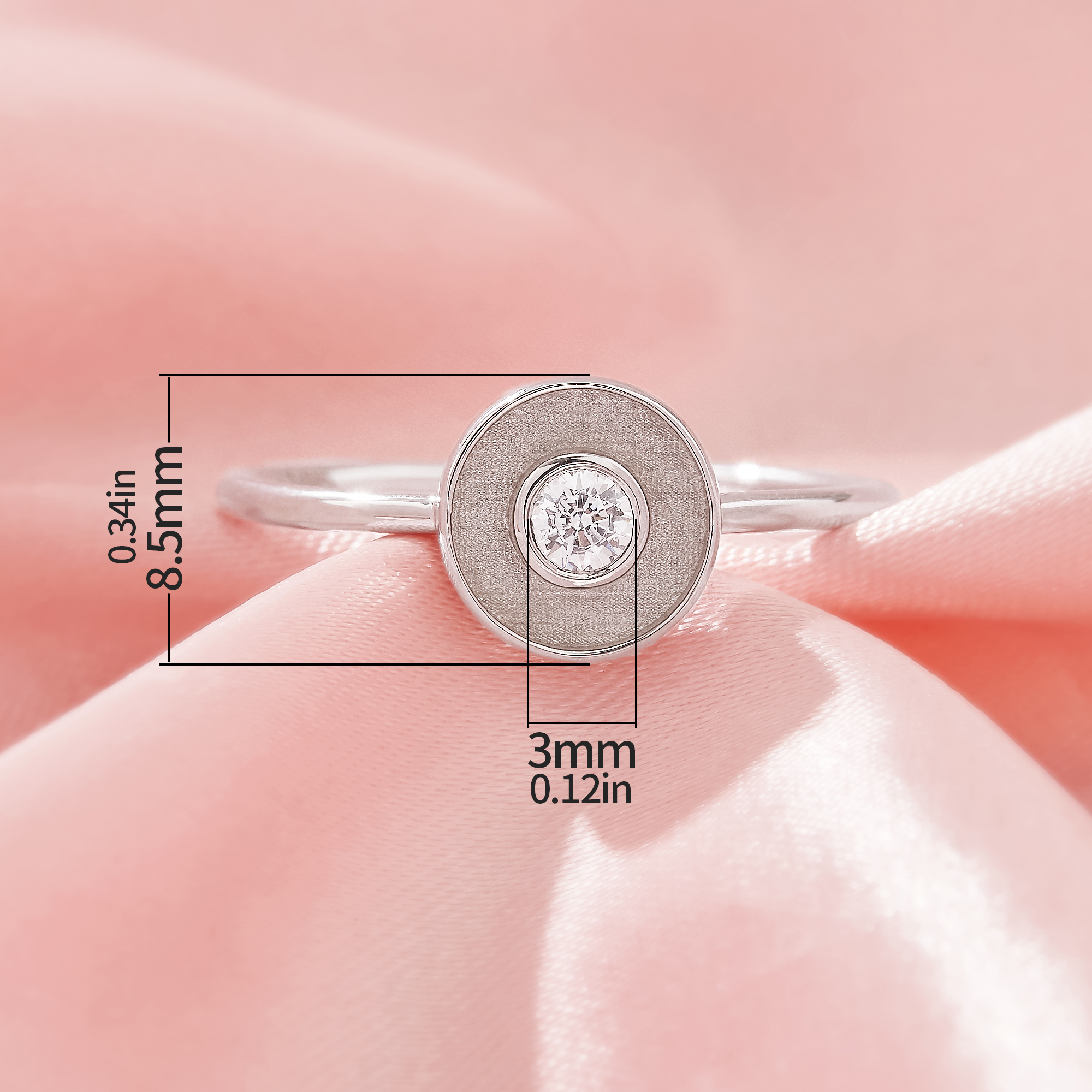 Keepsake Breast Milk Resin Round Channel Ring Settings,Birthstone Solid 925 Sterling Silver Ring,Simple Round Ring,DIY Ring Supplies 1212122-1