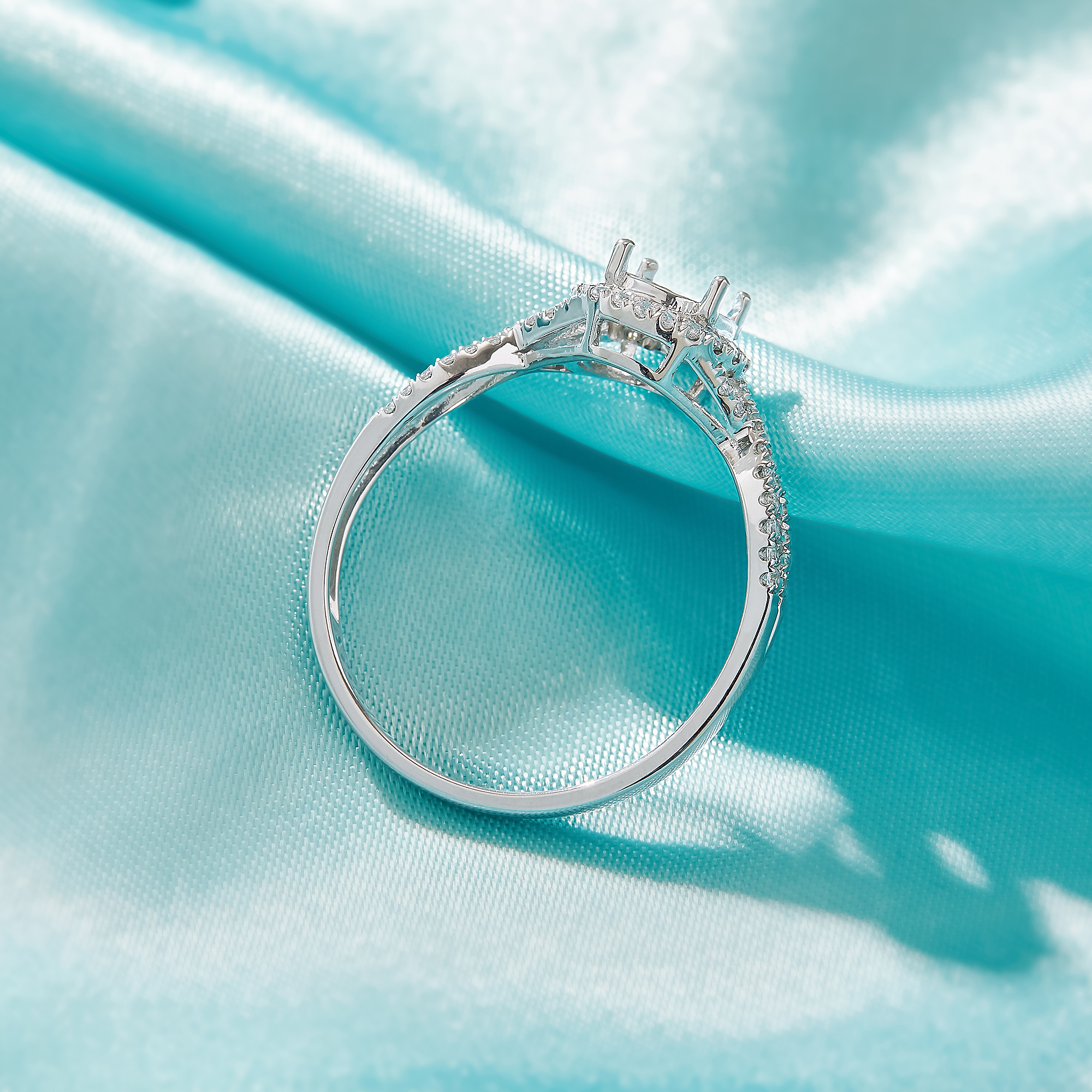 Halo Round Prong Ring Settings,Split Shank Solid 925 Sterling Silver Ring,Infinity CZ Stone Round Ring,DIY Ring Supplies For Gemstone 1212128 - Click Image to Close