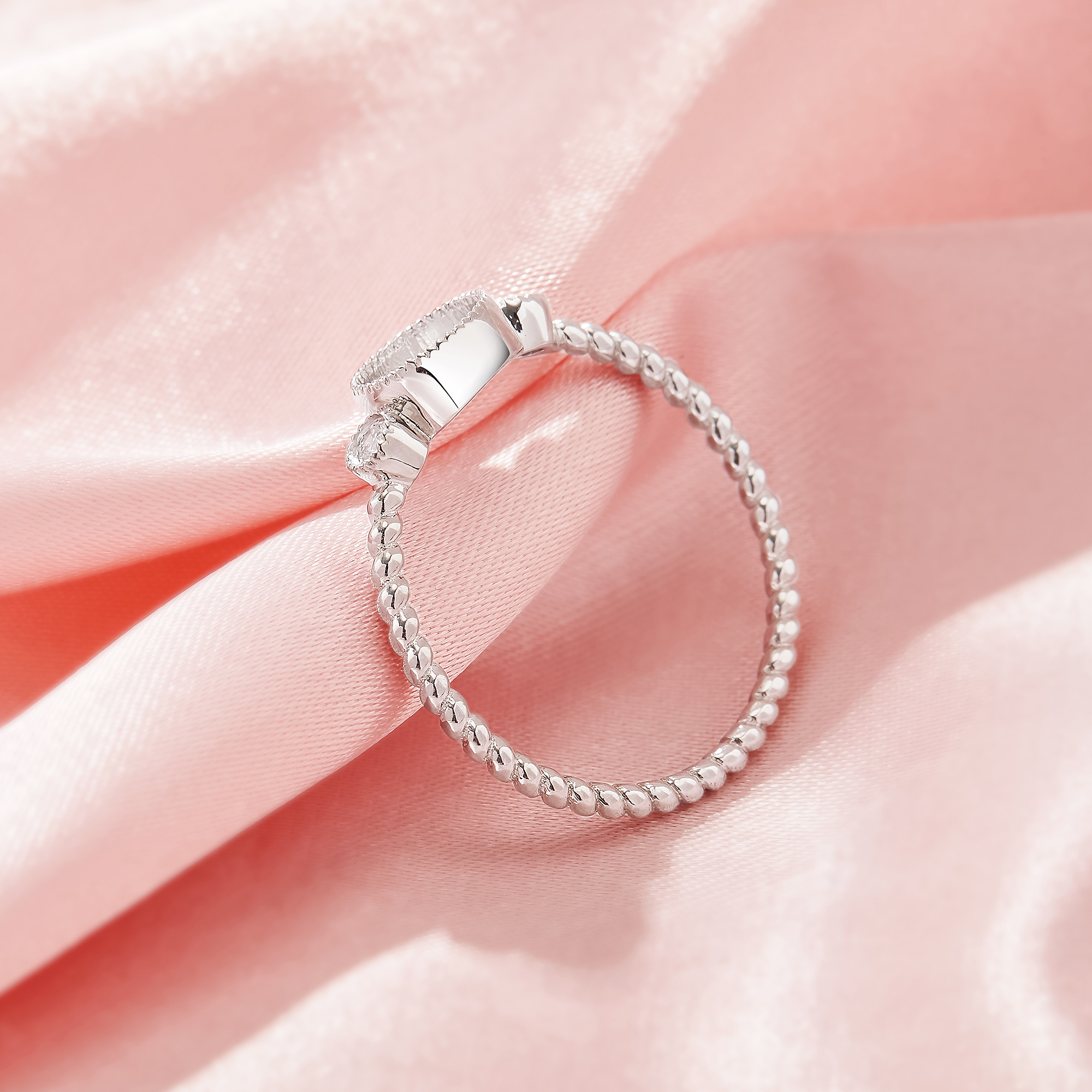 Keepsake Breast Milk Resin Round Ring Bezel Settings,Solid 925 Sterling Silver Ring With Two Side CZ Stones,Solid Back Ring,DIY Ring Supplies 1212129-1