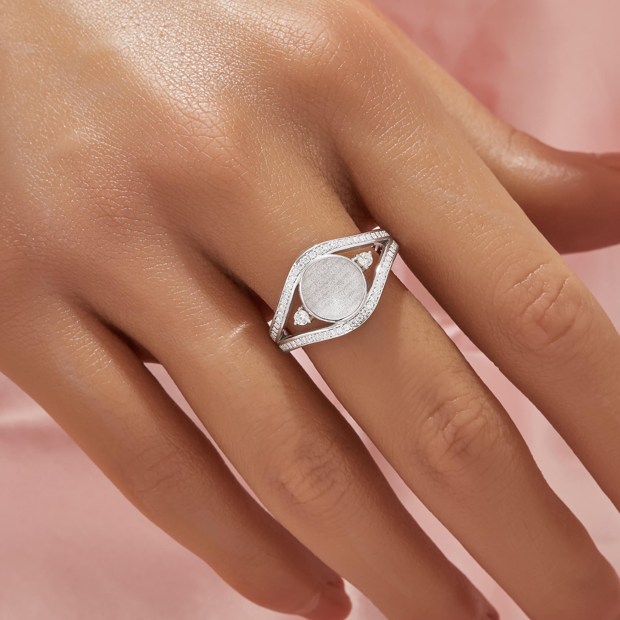 Keepsake Breast Milk Resin Round Bezel Ring Bezel Settings,Split Shank Solid 925 Sterling Silver Ring,Eye Shape Art Deco Solid Back Ring,DIY Ring Supplies 1212132-1