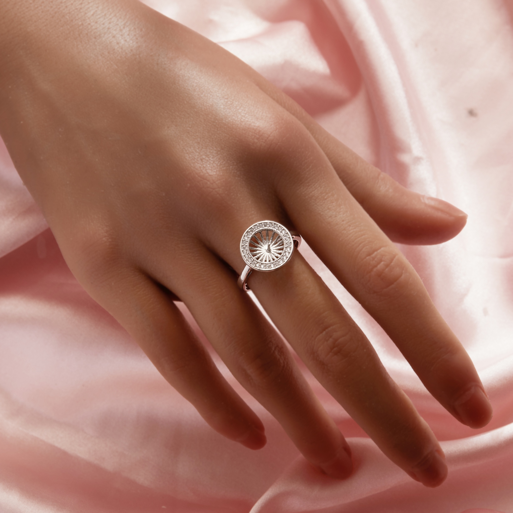 Round Pin Ring Settings For Half Drilled Pearl Bead,Solid 925 Sterling Silver Ring For Half Drilled Beads,Art Deco Round Ring,DIY Ring Supplies 1212133