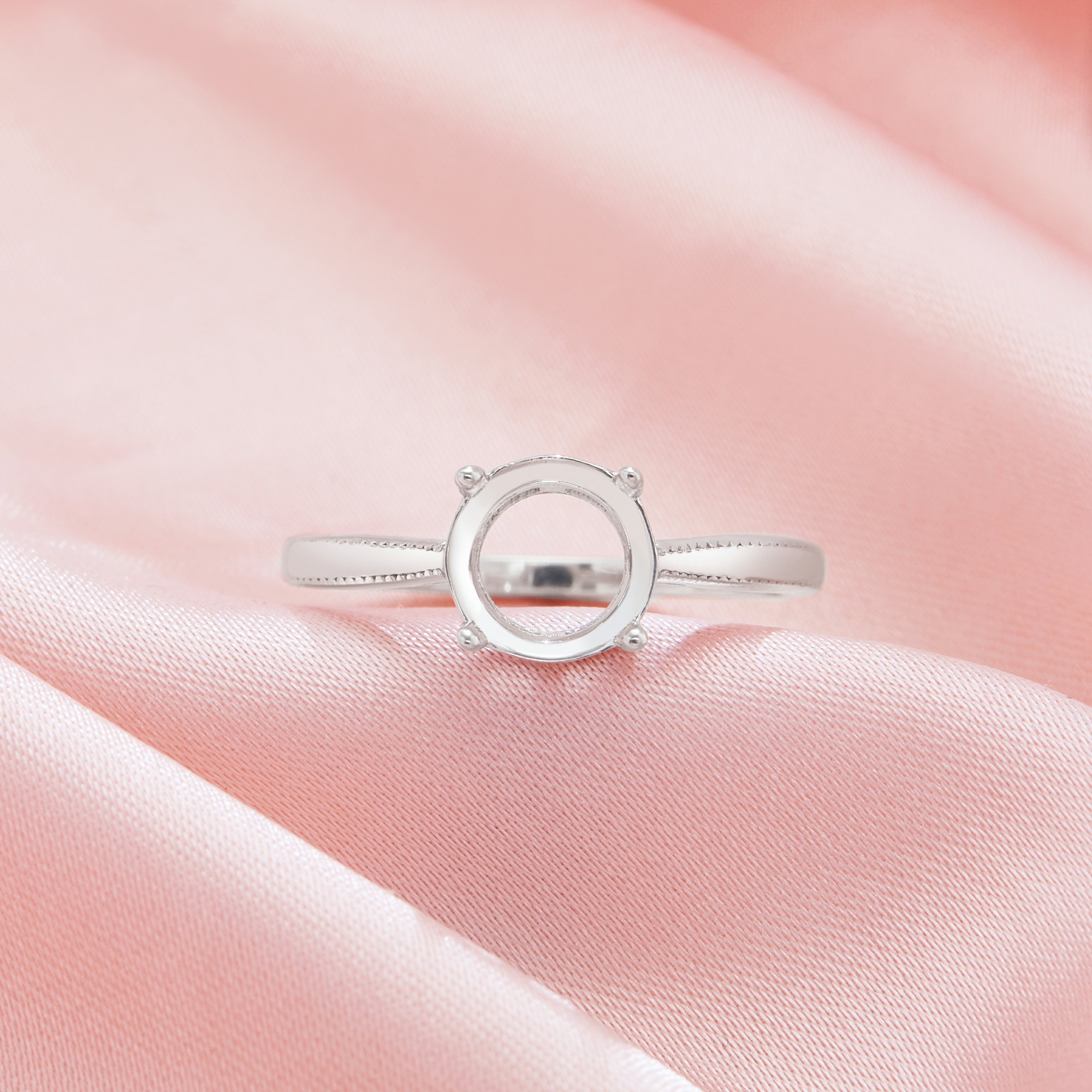 Minimalist Round Prong Ring Settings,Solid 14K 18K Gold Ring,Minimalist Round Ring,Simple Ring,DIY Ring Supplies For Gemstone 1212135 - Click Image to Close