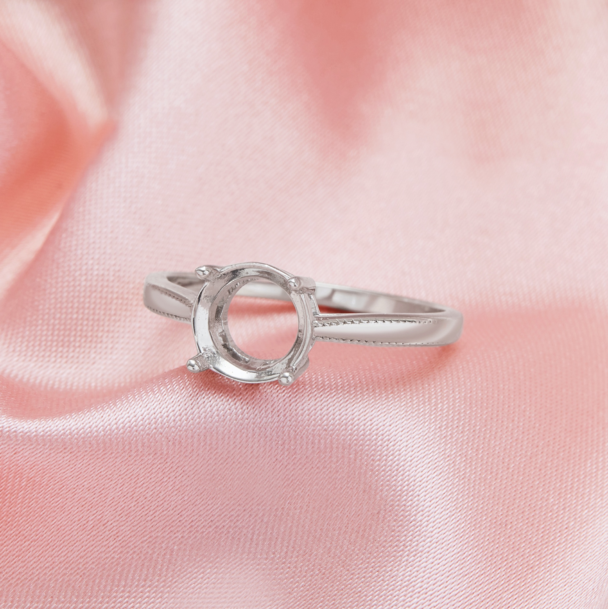 Minimalist Round Prong Ring Settings,Solid 14K 18K Gold Ring,Minimalist Round Ring,Simple Ring,DIY Ring Supplies For Gemstone 1212135 - Click Image to Close