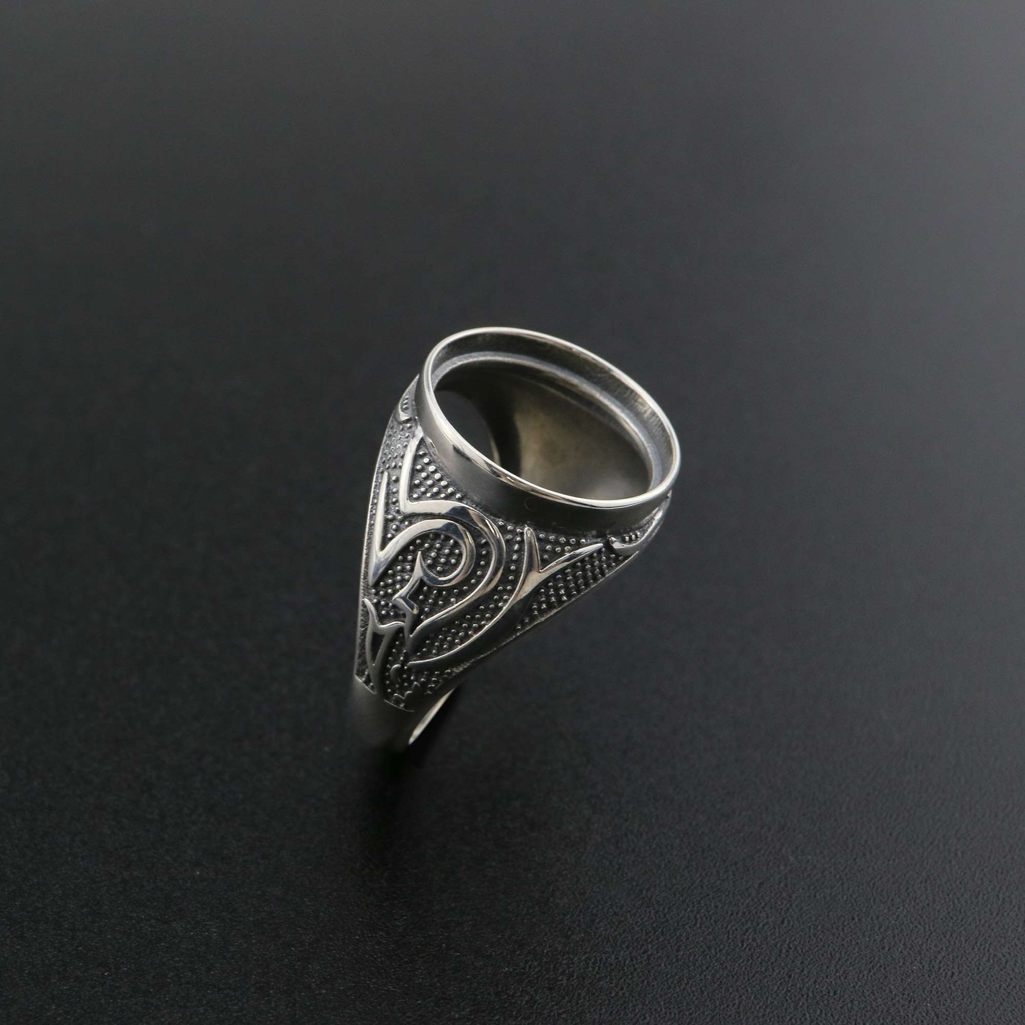 1Pcs 14MM Round Ring Settings Adjustable for Cabochon Stone Antiqued Style Solid 925 Sterling Silver DIY Bezel Tray Supplies 1213065 - Click Image to Close