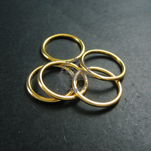 5pcs 18mm diameter round 14K light gold plated brass simple ring DIY supplies findings 1215005 - Click Image to Close