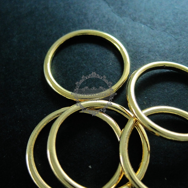 5pcs 18mm diameter round 14K light gold plated brass simple ring DIY supplies findings 1215005 - Click Image to Close