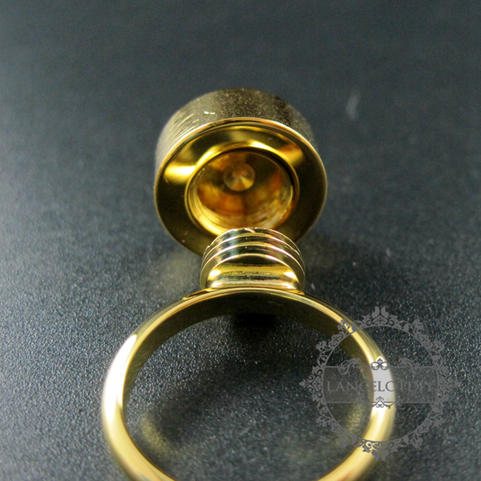 5pcs Screw Change Series 12mm setting size screwed top bezel gold plated brass DIY ring supplies jewelry findings 1215010 - Click Image to Close