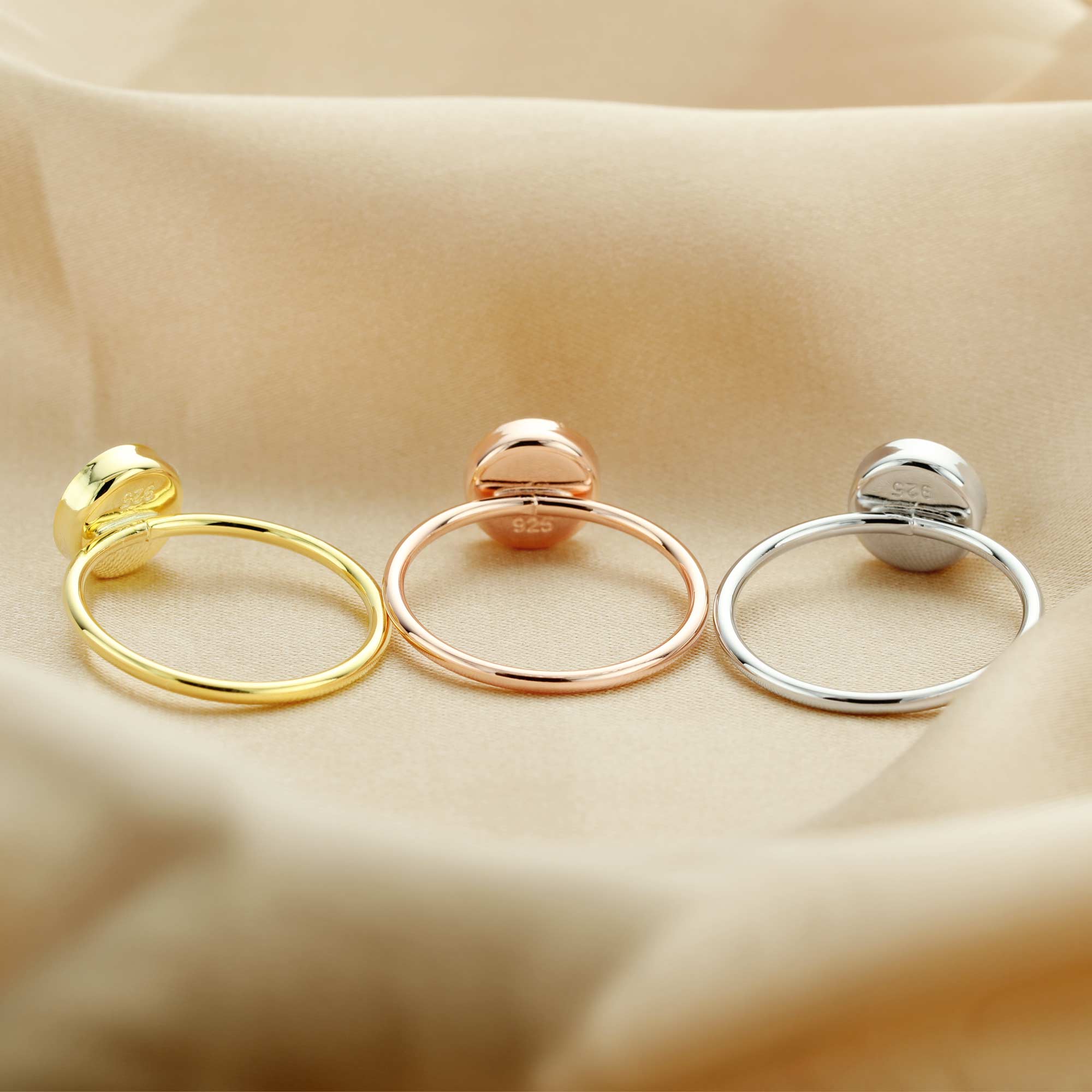 8MM Round Breast Milk Keepsake Resin Ring Settings,Solid Back Ring Bezel,DIY Rose Gold Plated Solid 925 Sterling Silver Ring Supplies 1215034 - Click Image to Close