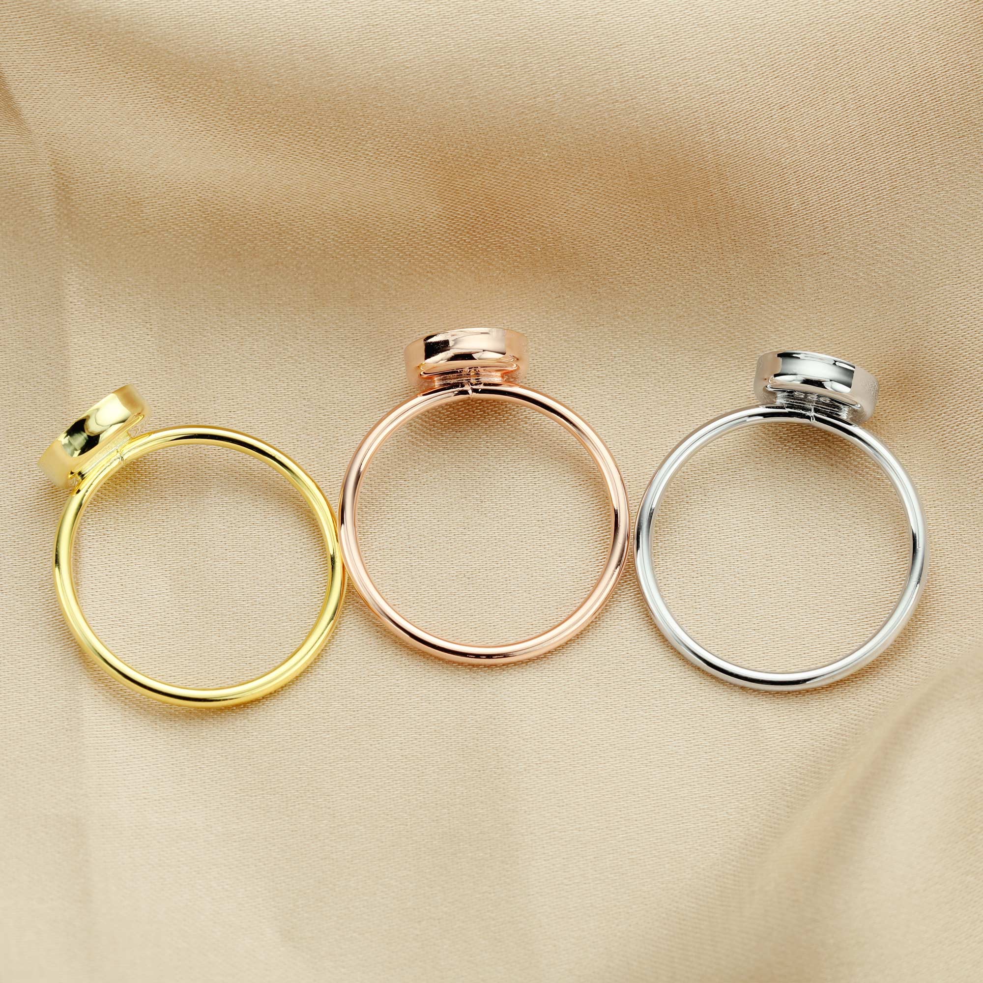 8MM Round Breast Milk Keepsake Resin Ring Settings,Solid Back Ring Bezel,DIY Rose Gold Plated Solid 925 Sterling Silver Ring Supplies 1215034 - Click Image to Close