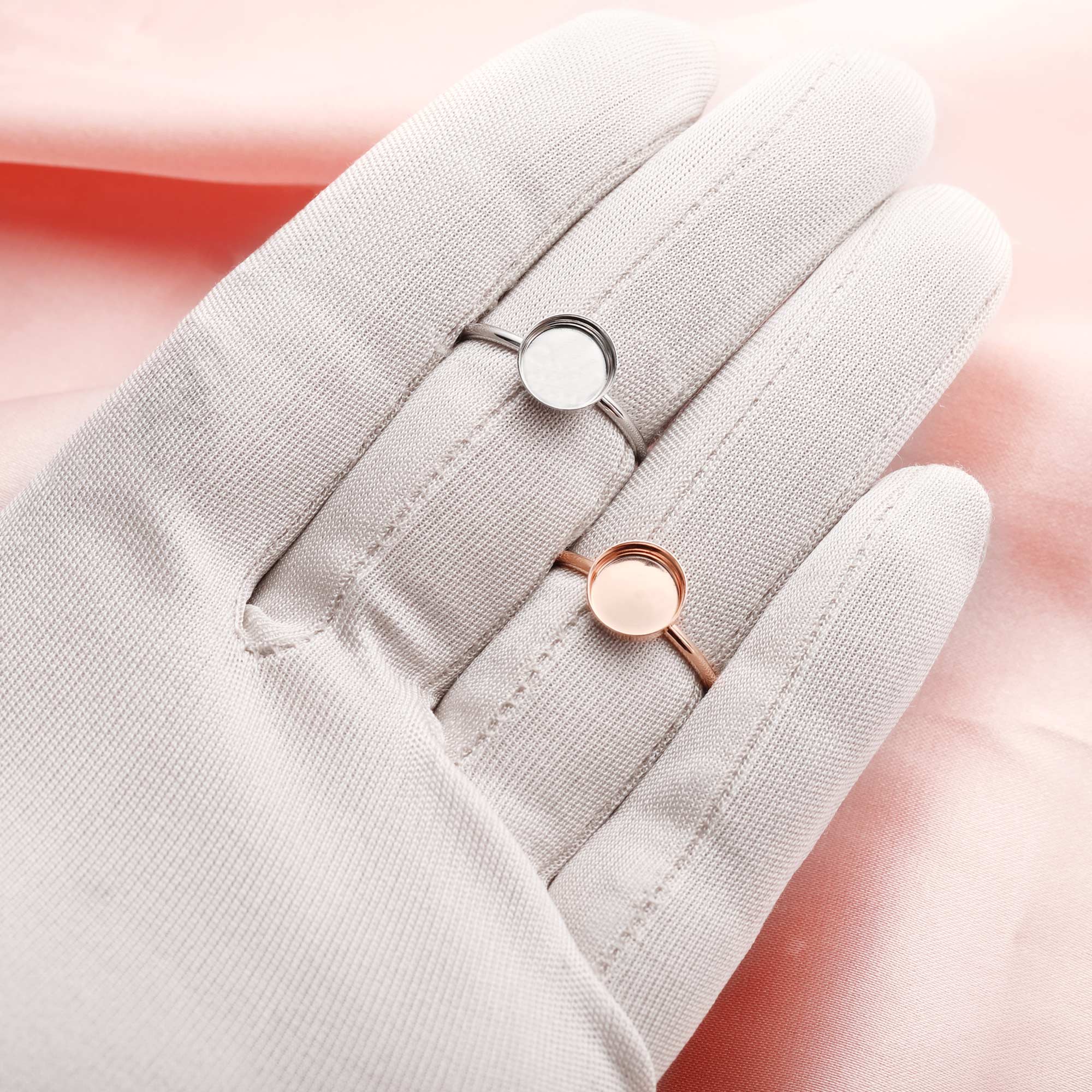 Round Breast Milk Keepsake Resin Ring Settings,Cup Bezel Ring,Solid 14K Gold Ring Bezel,Solid Back DIY Ring 1215041 - Click Image to Close