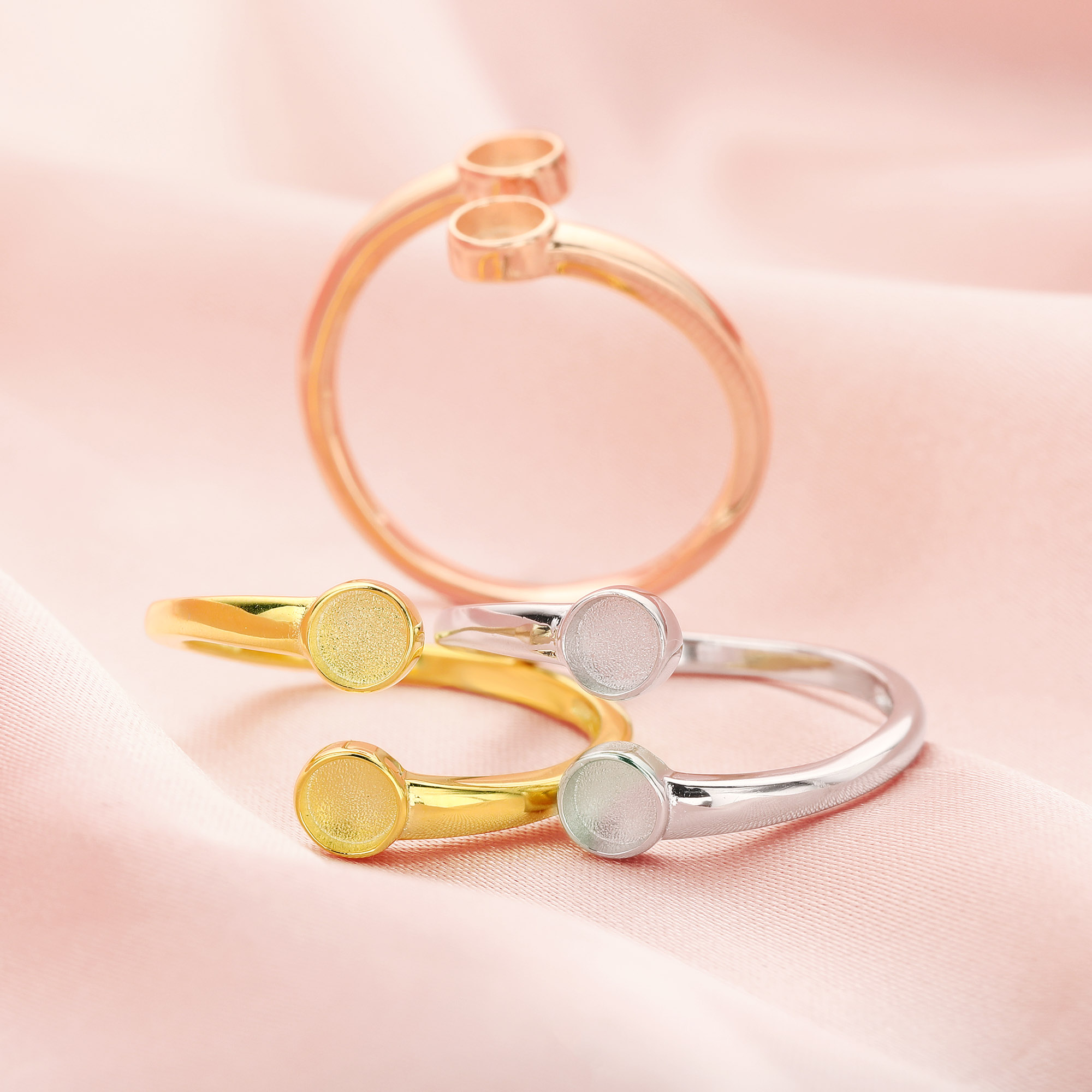 4MM Keepsake Breast Milk Resin Round Bezel Ring Settings,Bypass Solid 14K 18K Gold Moissanite Ring,Adjustable Ring,DIY Ring Bezel For Gemstone 1215052 - Click Image to Close