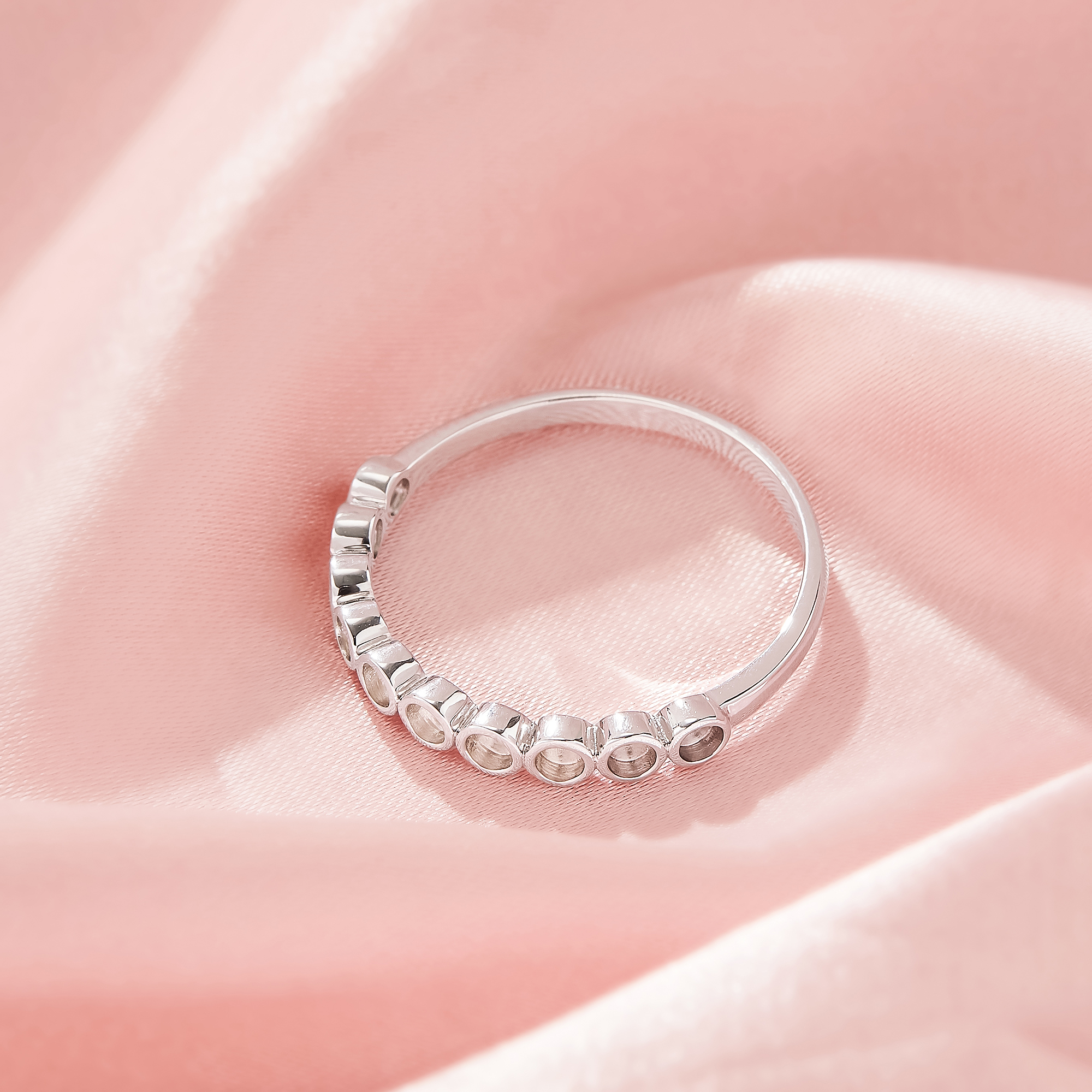 Keepsake Breast Milk Resin 2MM Round Bezel Ring Settings,Half Band Solid 925 Sterling Silver Round Bezel Ring,Stackable Ring,DIY Ring Supplies 1215107-1