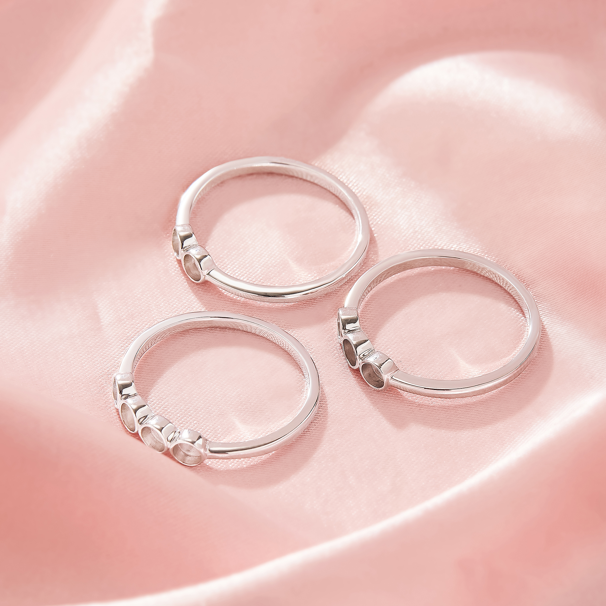 Keepsake Breast Milk Resin 3MM Round Bezel Ring Settings,Solid 14K 18K Gold Round Bezel Ring,Stackable Ring,DIY Ring Supplies 1215109