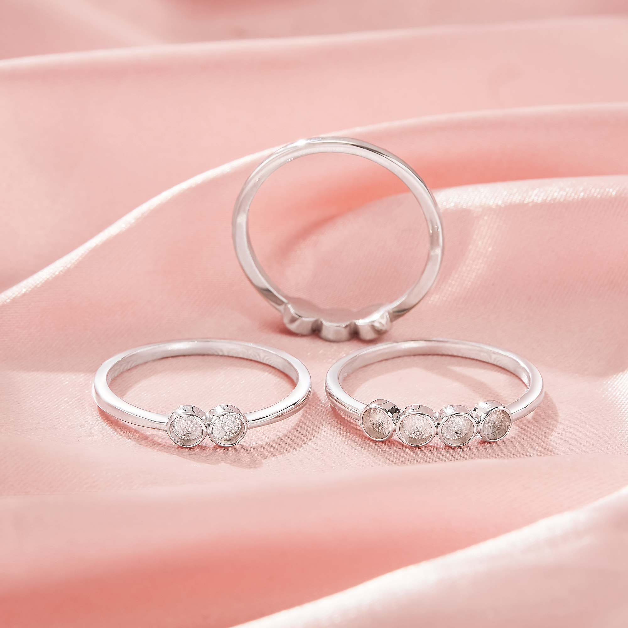 Keepsake Breast Milk Resin 3MM Round Bezel Ring Settings,Solid 14K 18K Gold Round Bezel Ring,Stackable Ring,DIY Ring Supplies 1215109