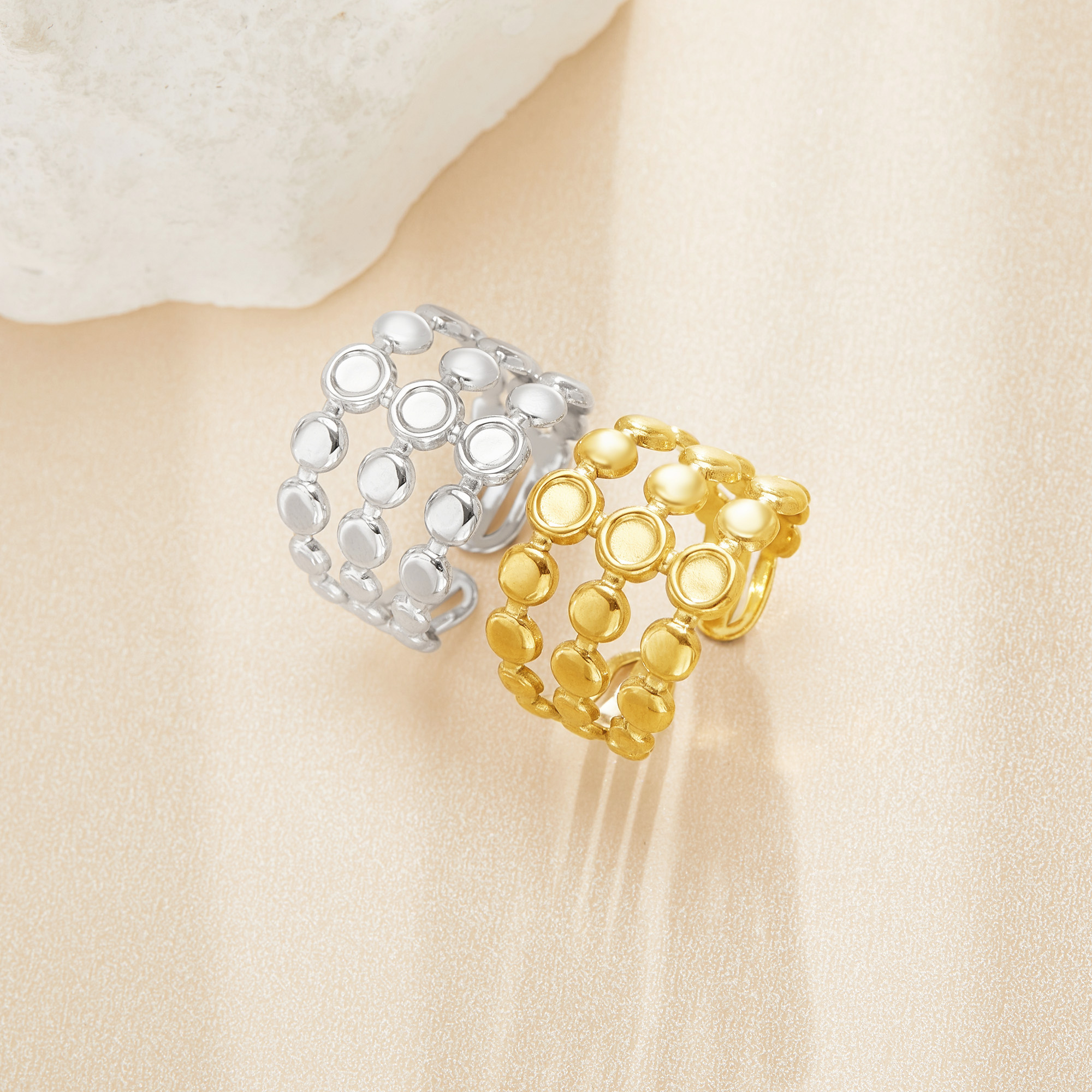 2.5MM Keepsake Breast Milk Resin Round Bezel Ring Settings,Stainless Steel Silver Round Ring,Adjustable Ring,DIY Blank Supplies 1215117