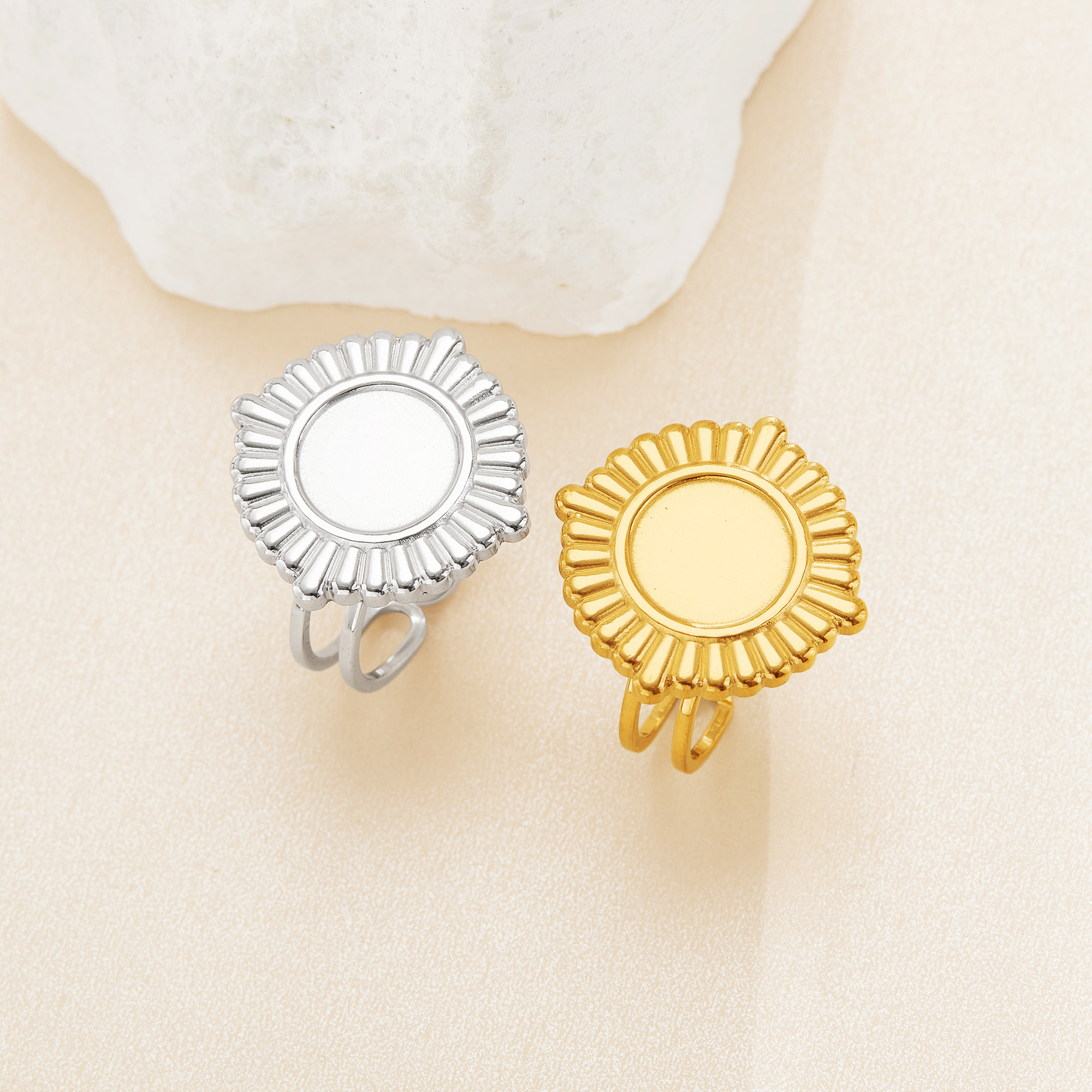 10MM Keepsake Breast Milk Resin Round Bezel Ring Settings,Stainless Steel Silver Gold Round Ring,Art Deco Ring,DIY Ring Supplies 1215118