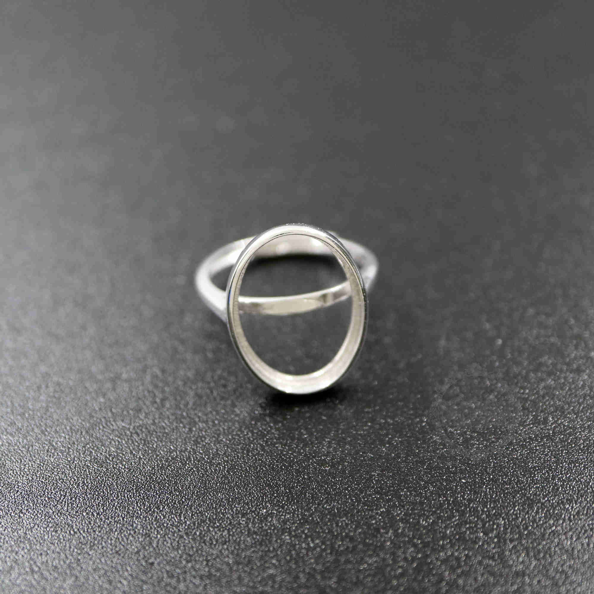 1Pcs oval simple frame setting elegant 925 sterling silver bezel tray rose gold plated adjustable ring settings 1222012 - Click Image to Close
