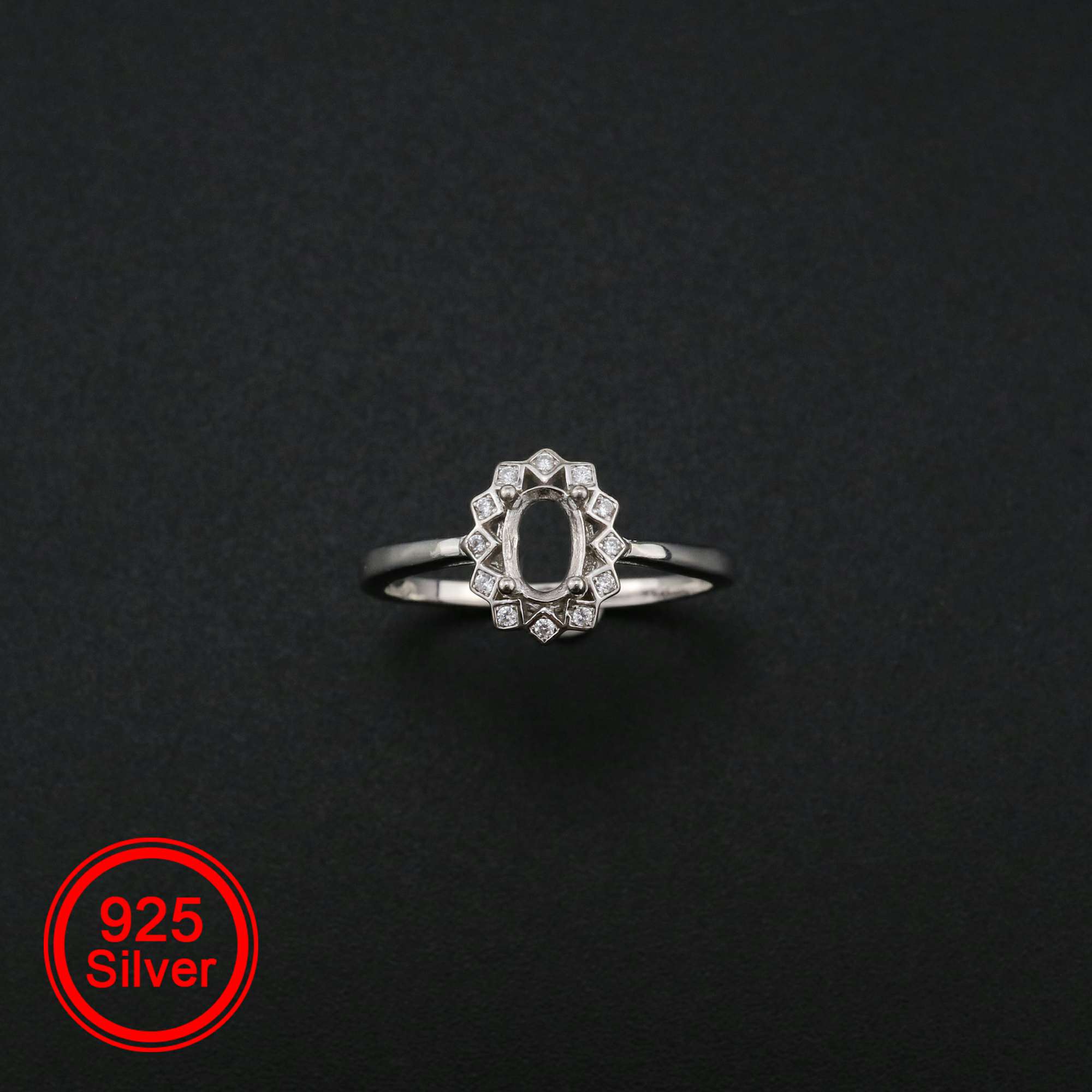 1Pcs 4x6MM Oval Prong Ring Settings Blank Rose Gold Plated Solid 925 Sterling Silver DIY Pave Shank Bezel Tray for Gemstone 1222039