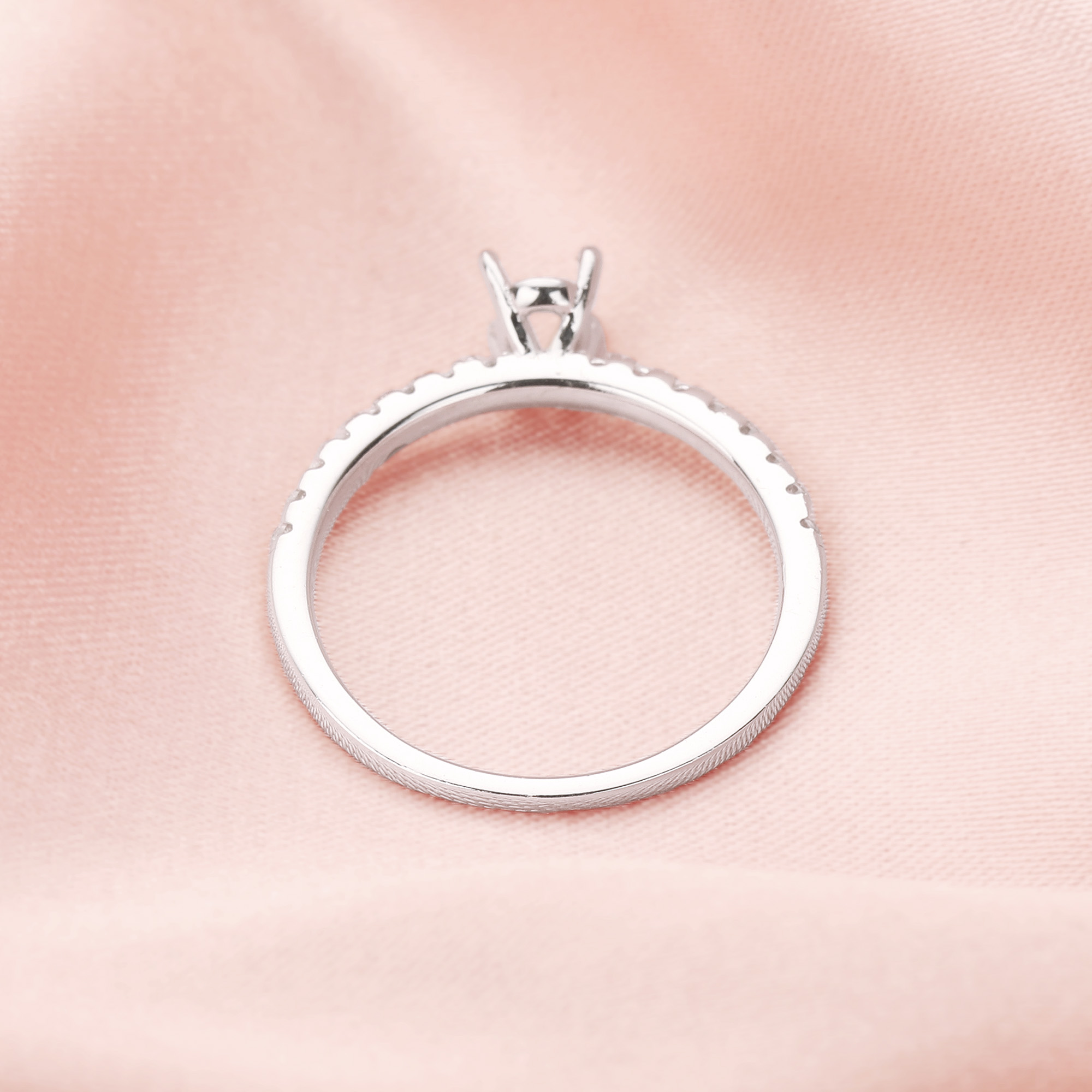 Oval Prong Ring Setttings,Keepsake Solid 14K 18K Gold Moissanite Ring,Art Deco Ring,DIY Ring Bezel For Gemstone 1222068 - Click Image to Close
