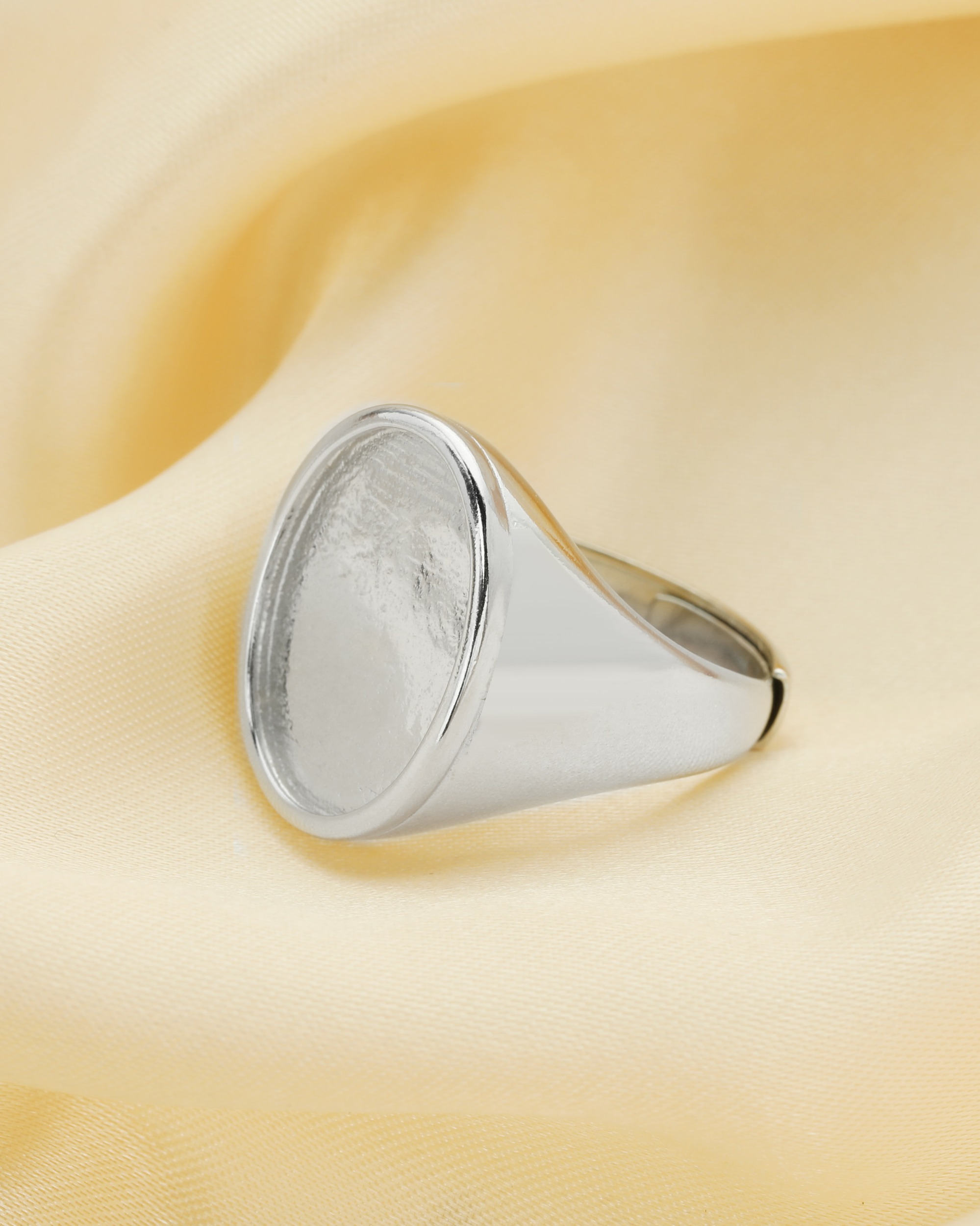 13*18MM Breast Milk Resin Oval Bezel Ring Settings,Solid Back 925 Sterling Silver Ring,Men's Ring Settings,DIY Ring Supplies 1222069 - Click Image to Close