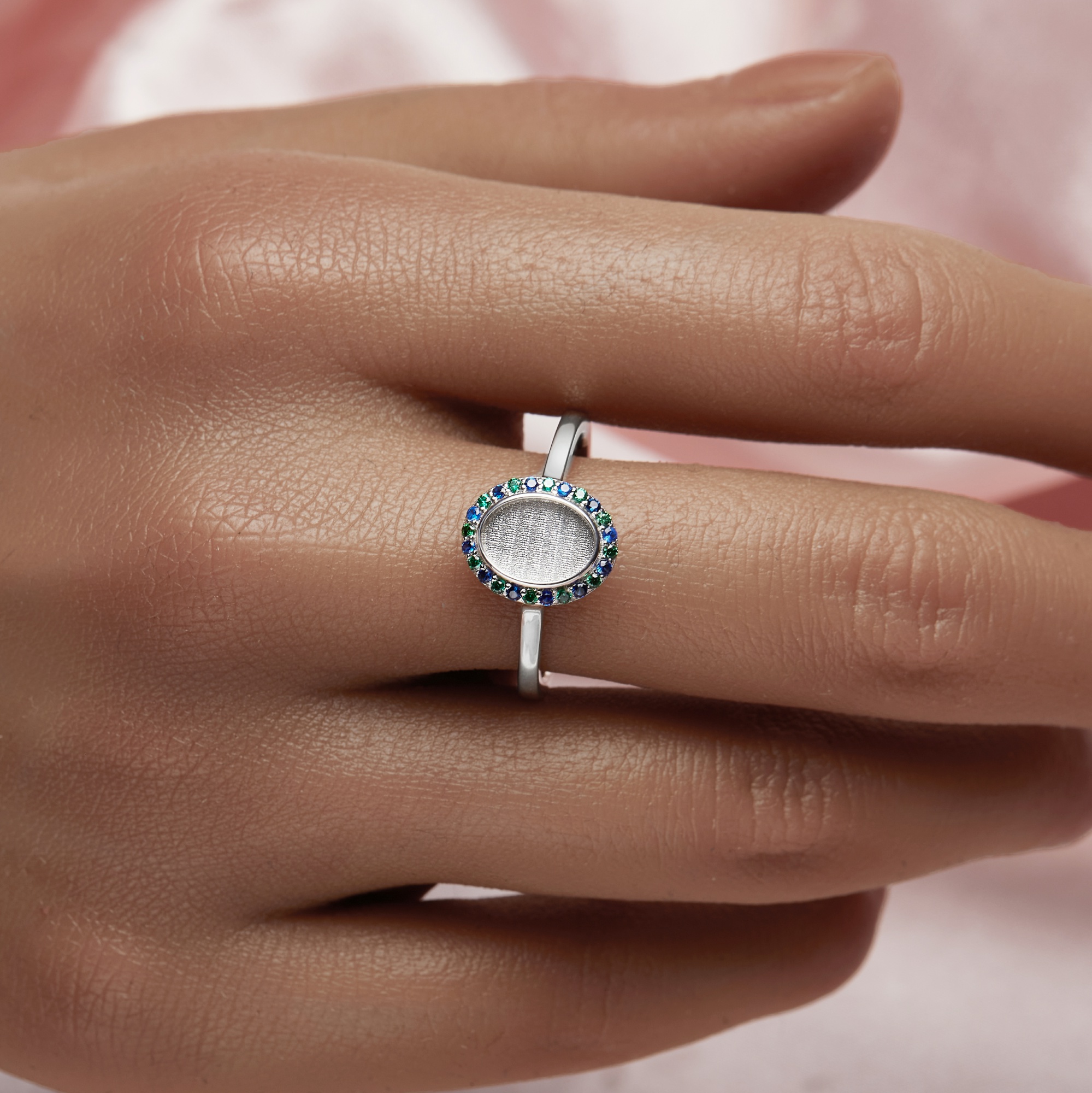 Keepsake Breast Milk Resin Oval Ring Settings,Solid Back 925 Sterling Silver Ring,Pave CZ Stone Ring,DIY Ring Supplies 1222088 - Click Image to Close