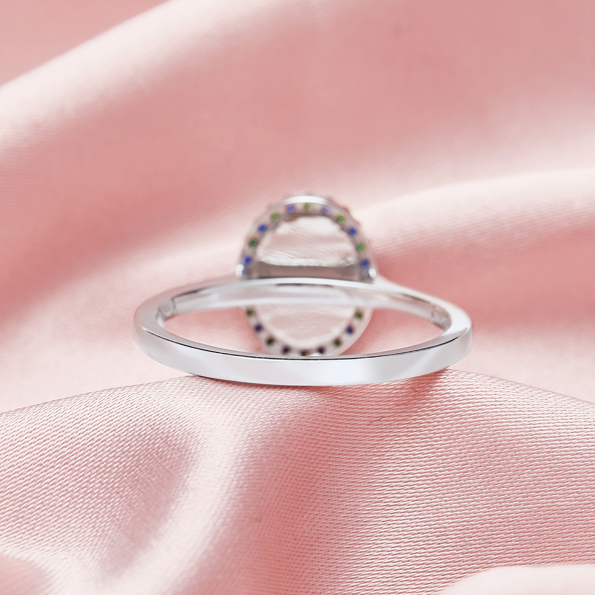 Keepsake Breast Milk Resin Oval Ring Settings,Solid Back 925 Sterling Silver Ring,Pave CZ Stone Ring,DIY Ring Supplies 1222088 - Click Image to Close