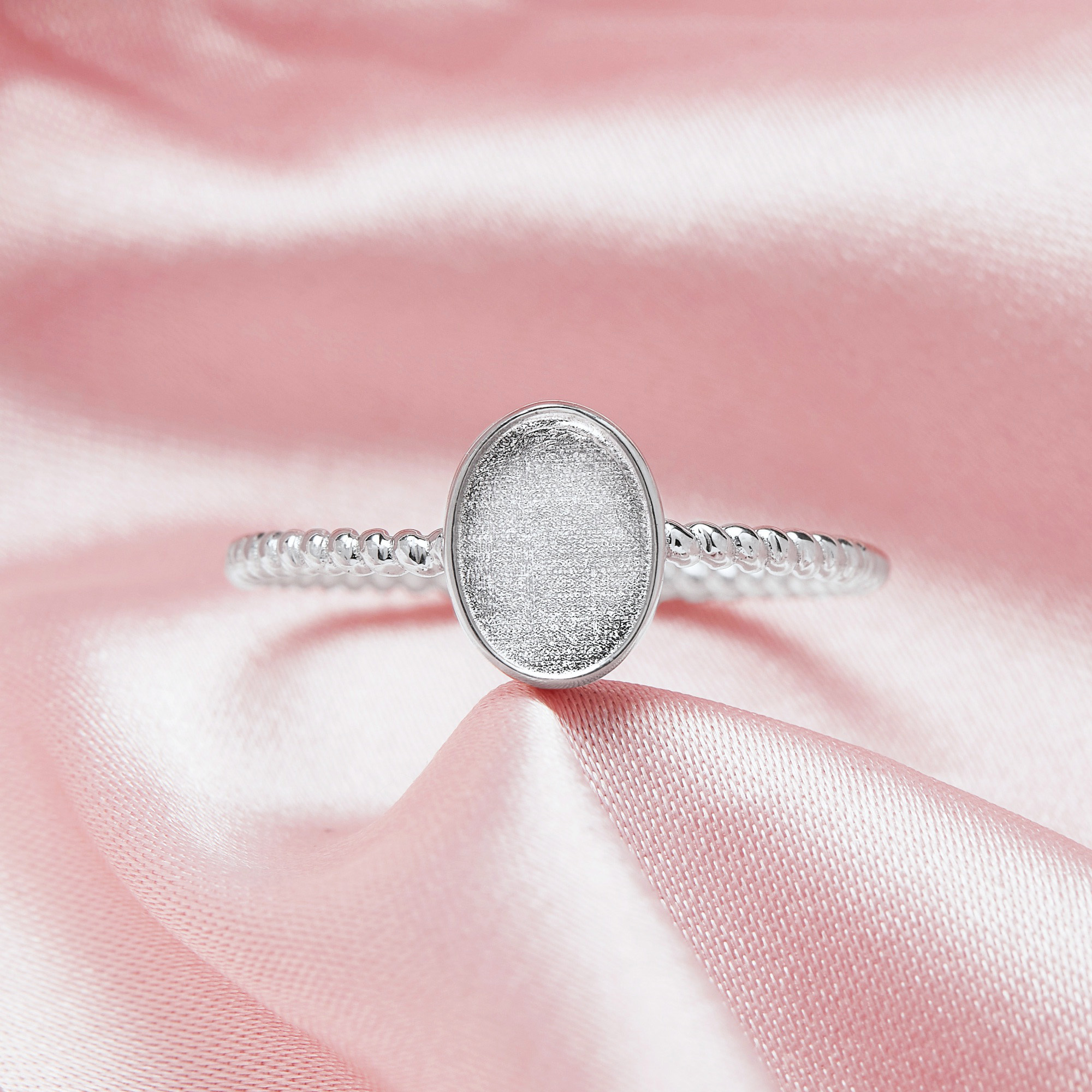 Keepsake Breast Milk Resin Oval Bezel Ring Settings,Solid 14K 18K Gold Ring,Simple Twist Bezel Ring,DIY Ring Supplies For Gemstone 1222089 - Click Image to Close