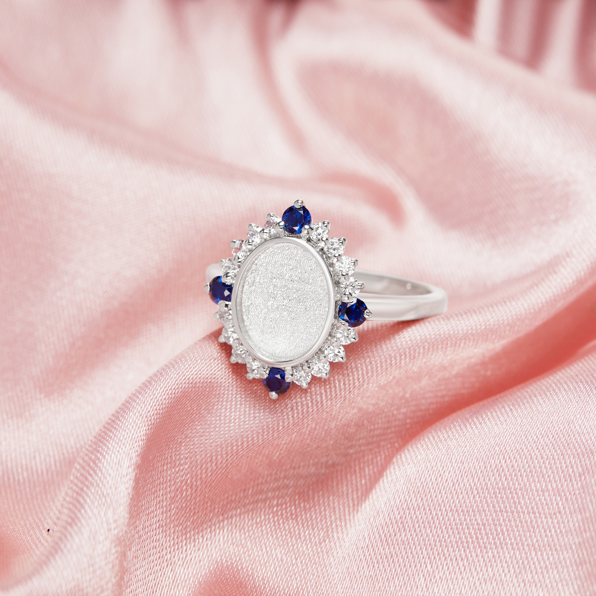 8x10MM Keepsake Breast Milk Resin Oval Bezel Ring Settings with Lab Sapphire and Moissanite,Solid 14K 18K Gold Ring,DIY Ring Supplies 1222107 - Click Image to Close