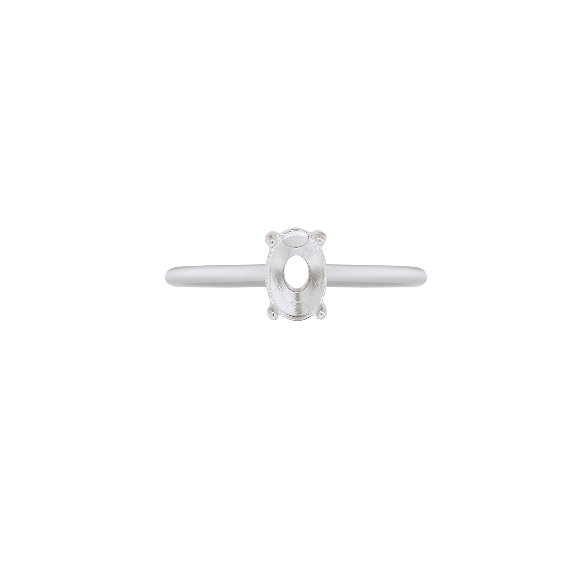4x6MM Oval Prong Ring Settings,Stainless Steel Oval Ring,Simple Oval Ring,DIY Ring Blank Supplies 1222122 - Click Image to Close