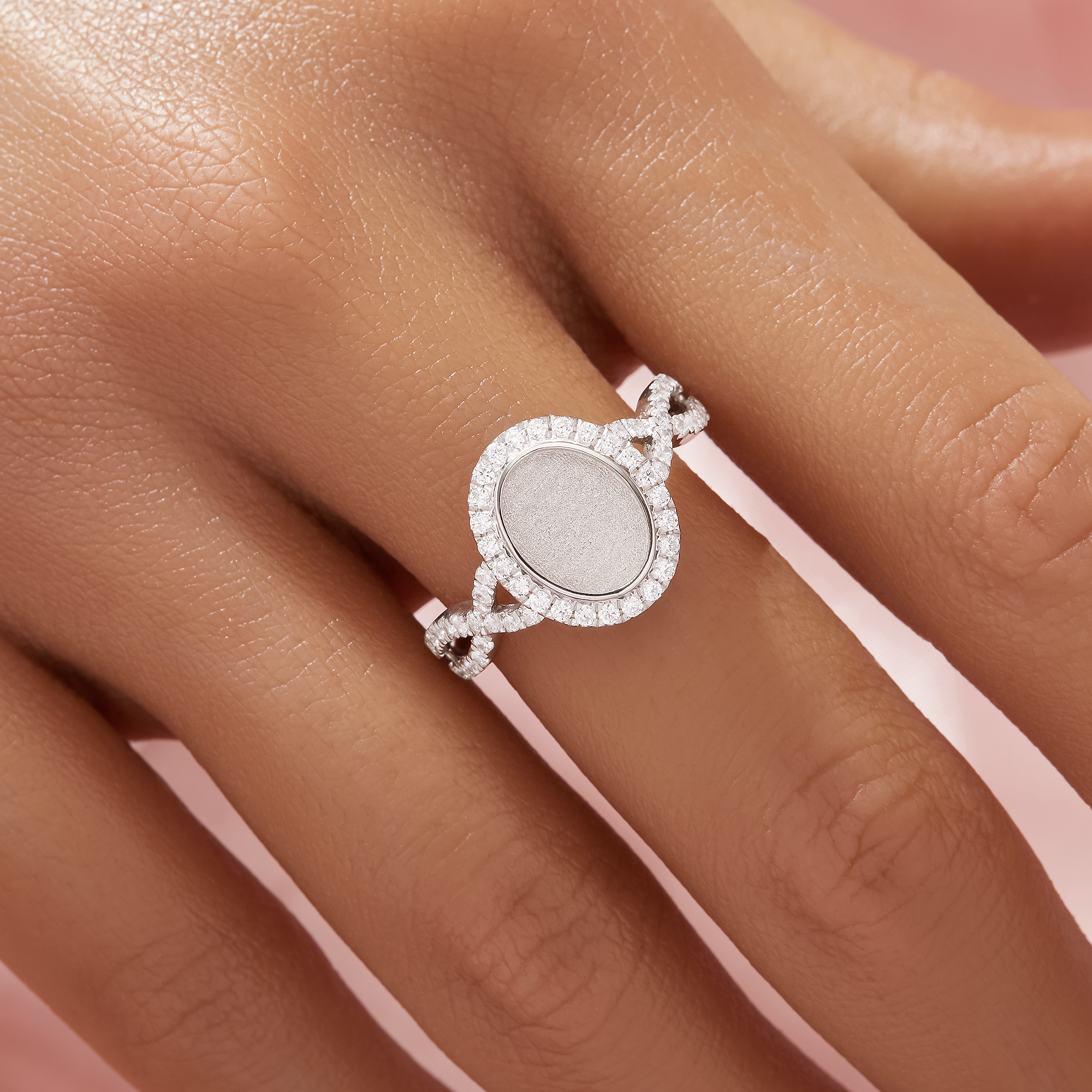 Keepsake Breast Milk Resin Oval Bezel Ring Settings,Infinity Solid 9K 14K 18K Gold Ring,Pave CZ Stone Ring,DIY Ring Supplies 1222123 - Click Image to Close