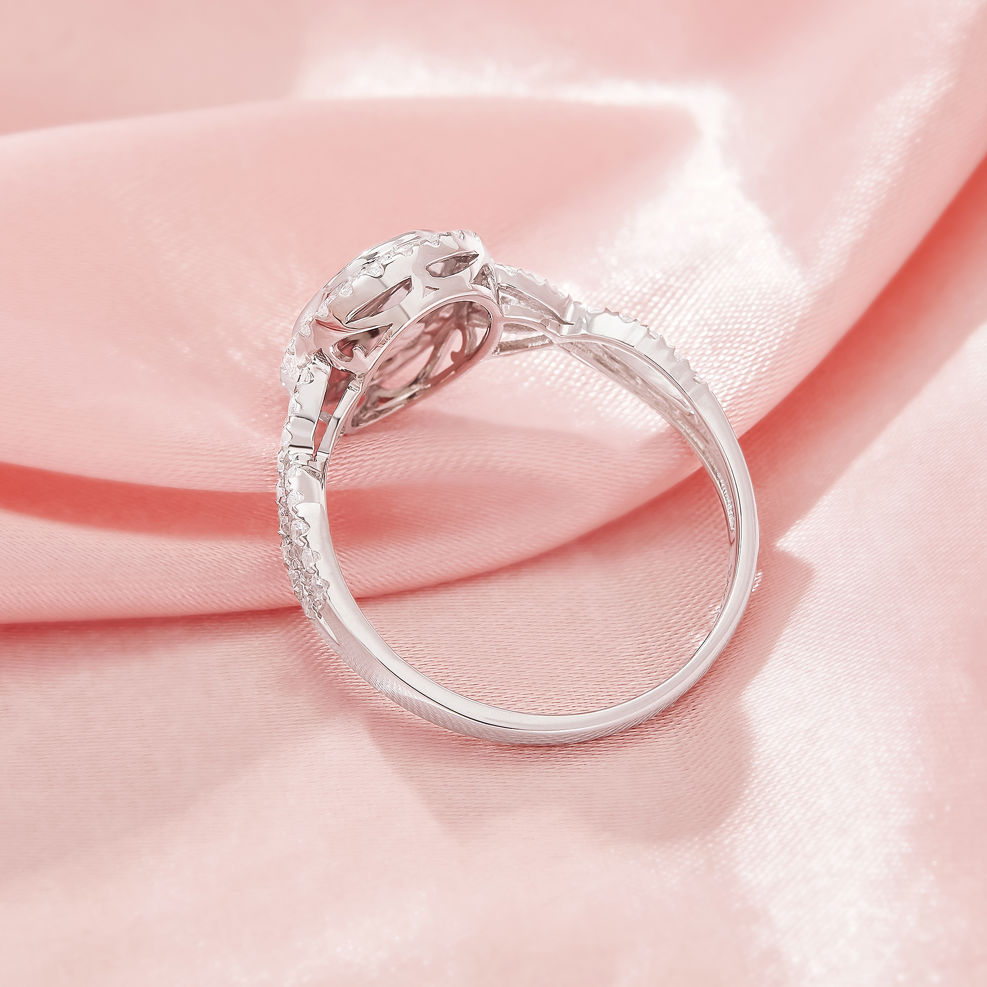 Keepsake Breast Milk Resin Oval Bezel Ring Settings,Infinity Solid 9K 14K 18K Gold Ring,Pave CZ Stone Ring,DIY Ring Supplies 1222123 - Click Image to Close