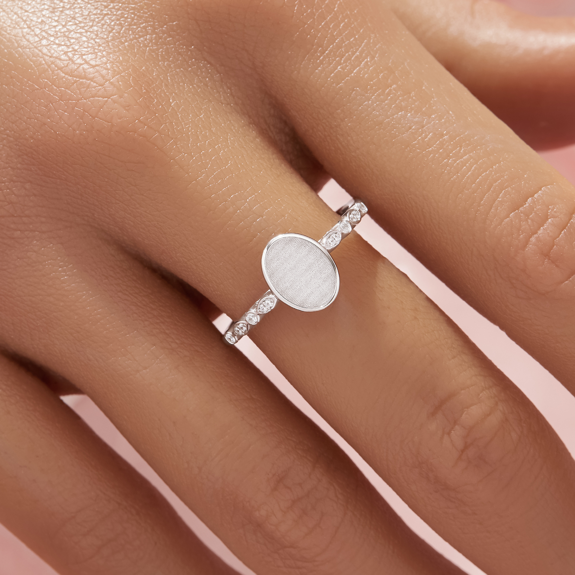 Keepsake Breast Milk Resin Oval Bezel Ring Settings,Solid 925 Sterling Silver Ring,Art Deco Ring,DIY Ring Supplies 1222125-1