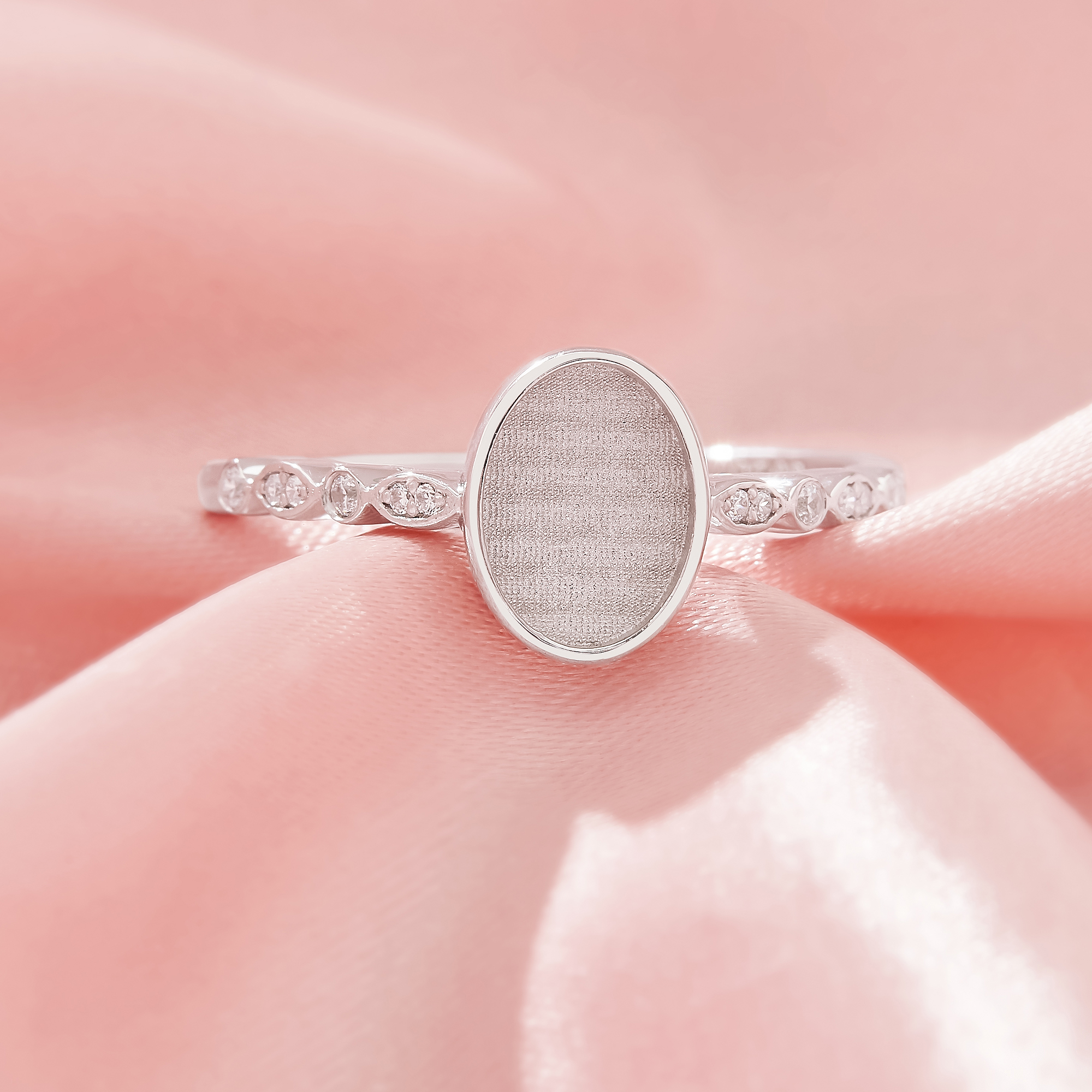 Keepsake Breast Milk Resin Oval Bezel Ring Settings,Solid 925 Sterling Silver Ring,Art Deco Ring,DIY Ring Supplies 1222125-1