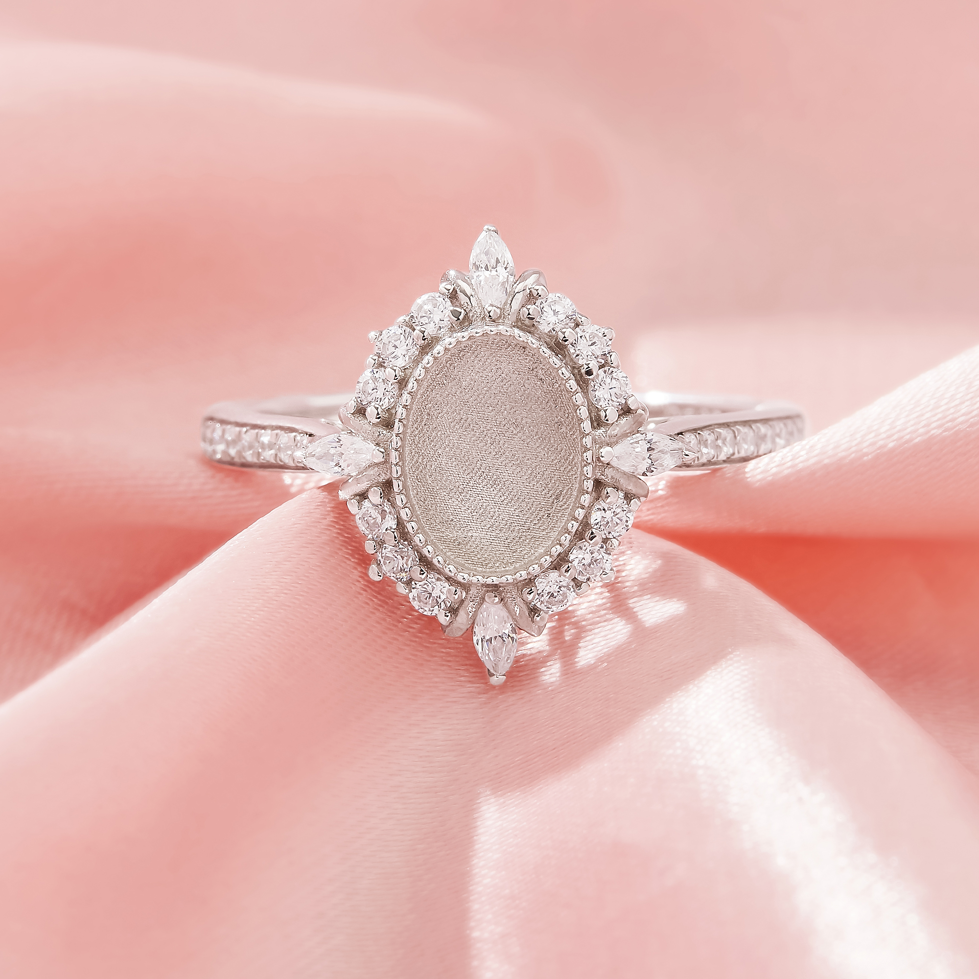 6x8MM Keepsake Breast Milk Resin Oval Bezel Ring Settings,Solid 925 Sterling Silver Ring,Vintage Styles Oval Ring,DIY Ring Supplies 1222126-1