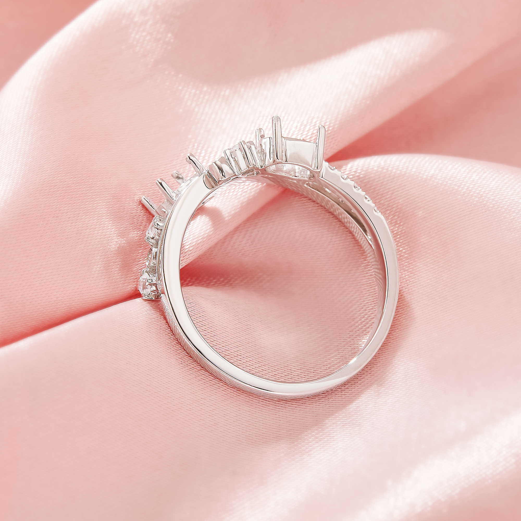 4x6MM 2 Stone Oval Prong Ring Settings,Solid 925 Sterling SilverRing,Keepsake Breast Milk Resin Channel Ring Settings,DIY Ring Supplies 1222128