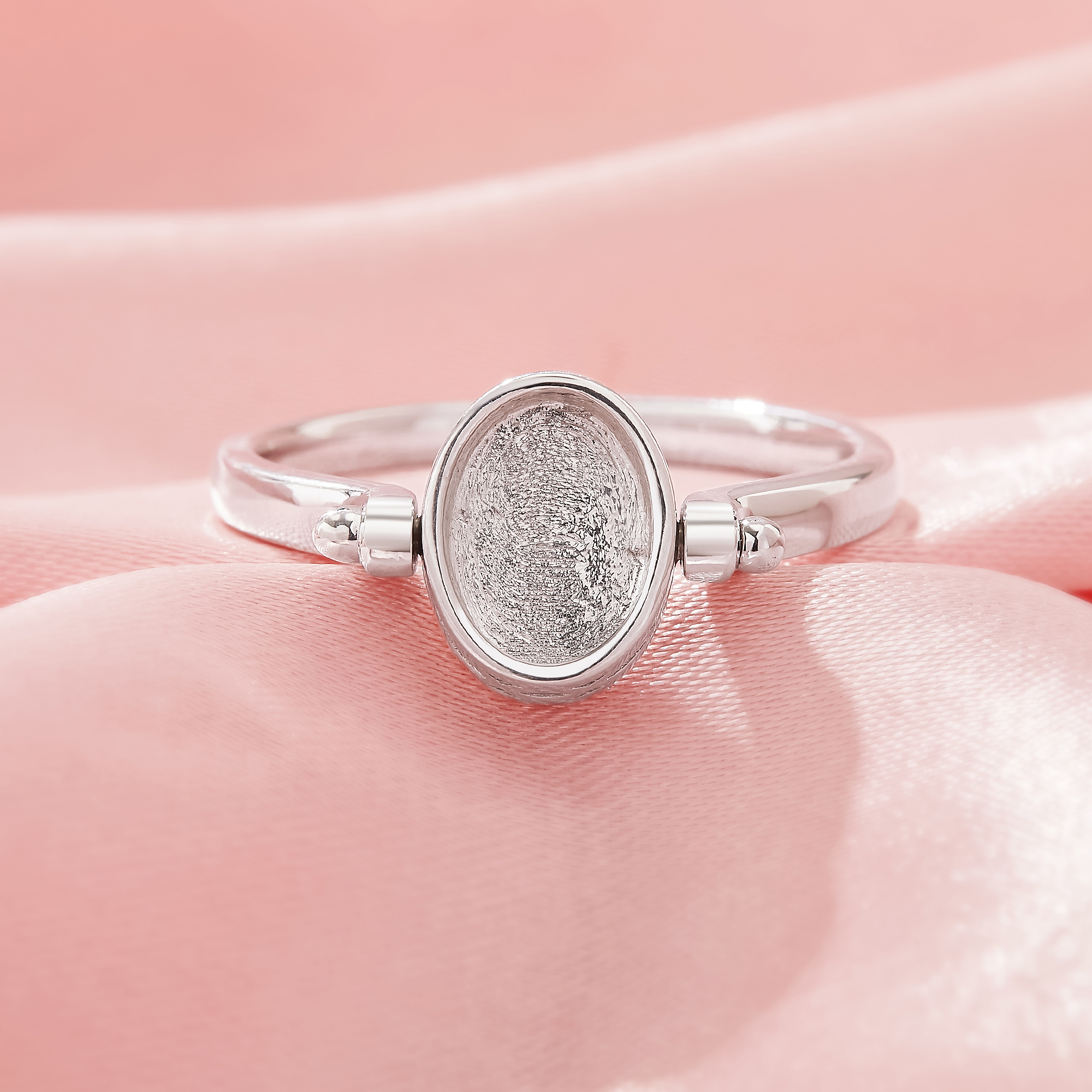 Keepsake Breast Milk Resin Doble Side Oval Bezel Ring Settings,Solid 925 Sterling SilverRing,Minimalist Oval Ring,Rotate Ring,DIY Ring Supplies 1222132