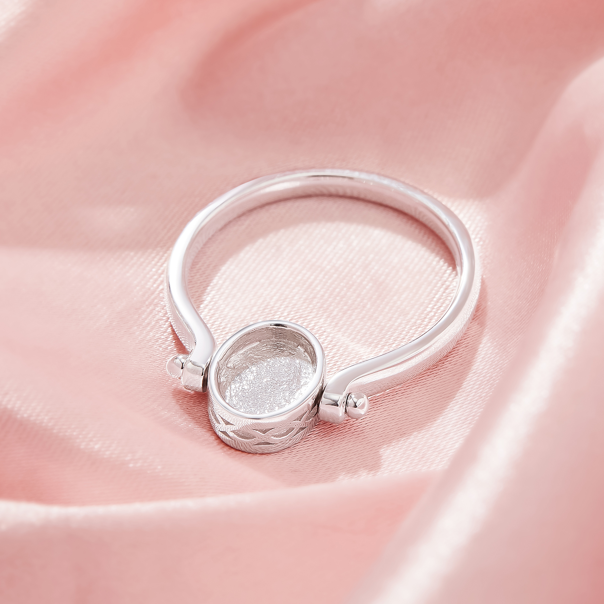 Keepsake Breast Milk Resin Doble Side Oval Bezel Ring Settings,Solid 925 Sterling SilverRing,Minimalist Oval Ring,Rotate Ring,DIY Ring Supplies 1222132