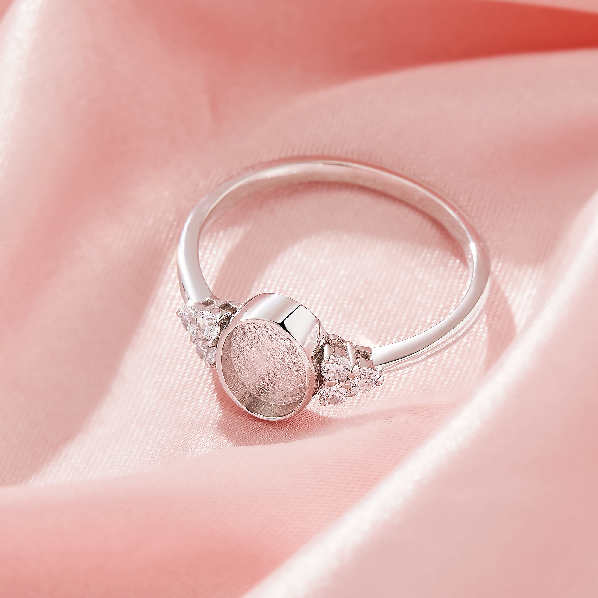 Keepsake Breast Milk Resin Oval Bezel Ring Settings,Solid 925 Silver Ring,Vintage Styles Oval Ring,DIY Ring Supplies 1222133