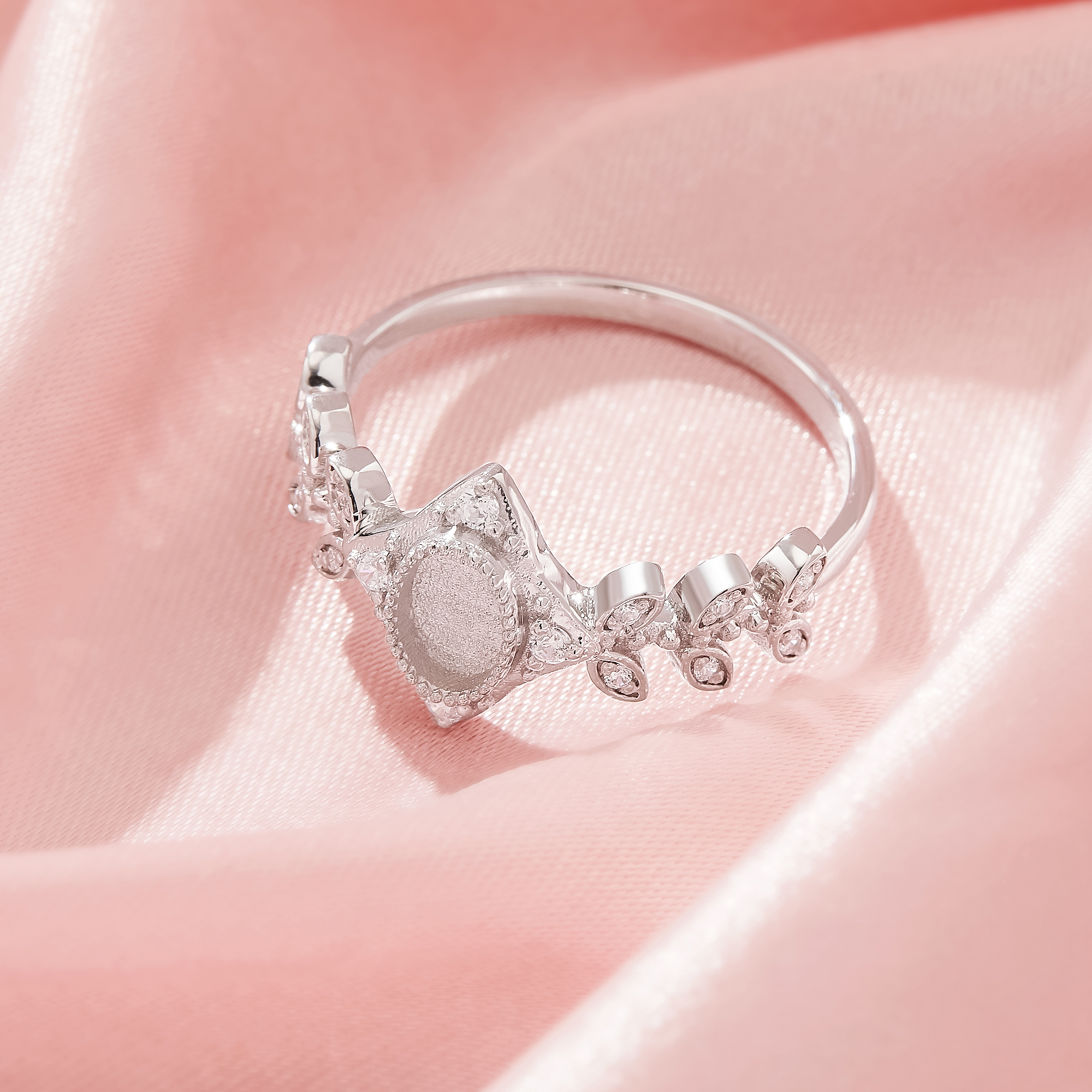 4x6MM Keepsake Breast Milk Resin Oval Bezel Ring Settings,Tree Branch Leaf Solid 925 Silver Ring,Art Deco Oval Ring,DIY Ring Supplies 1222134