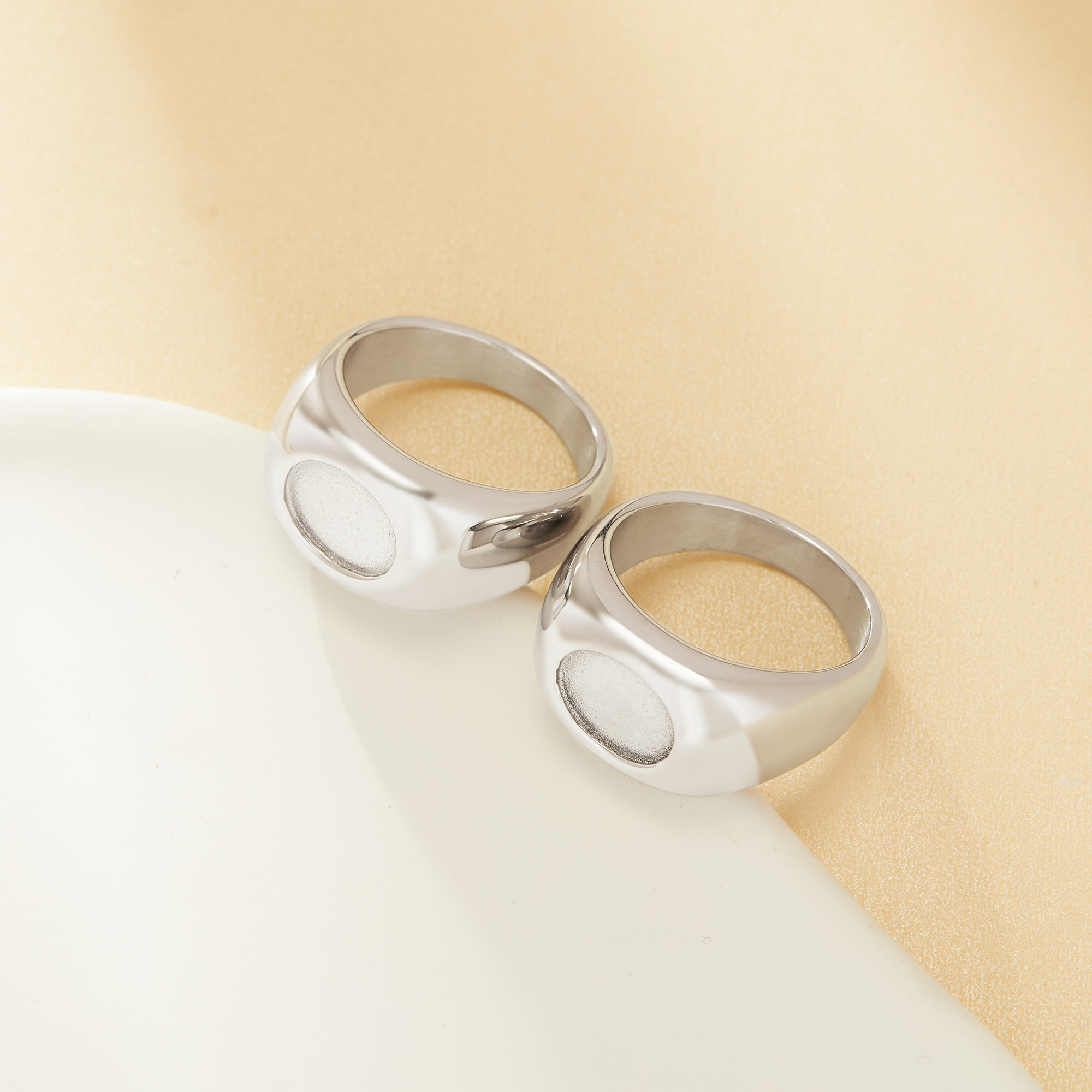 Keepsake Breast Milk Resin Oval Bezel Ring,316L Stainless Steel Silver Ring,Men's Ring,Wide Face DIY Ring Supplies 1222143 - Click Image to Close