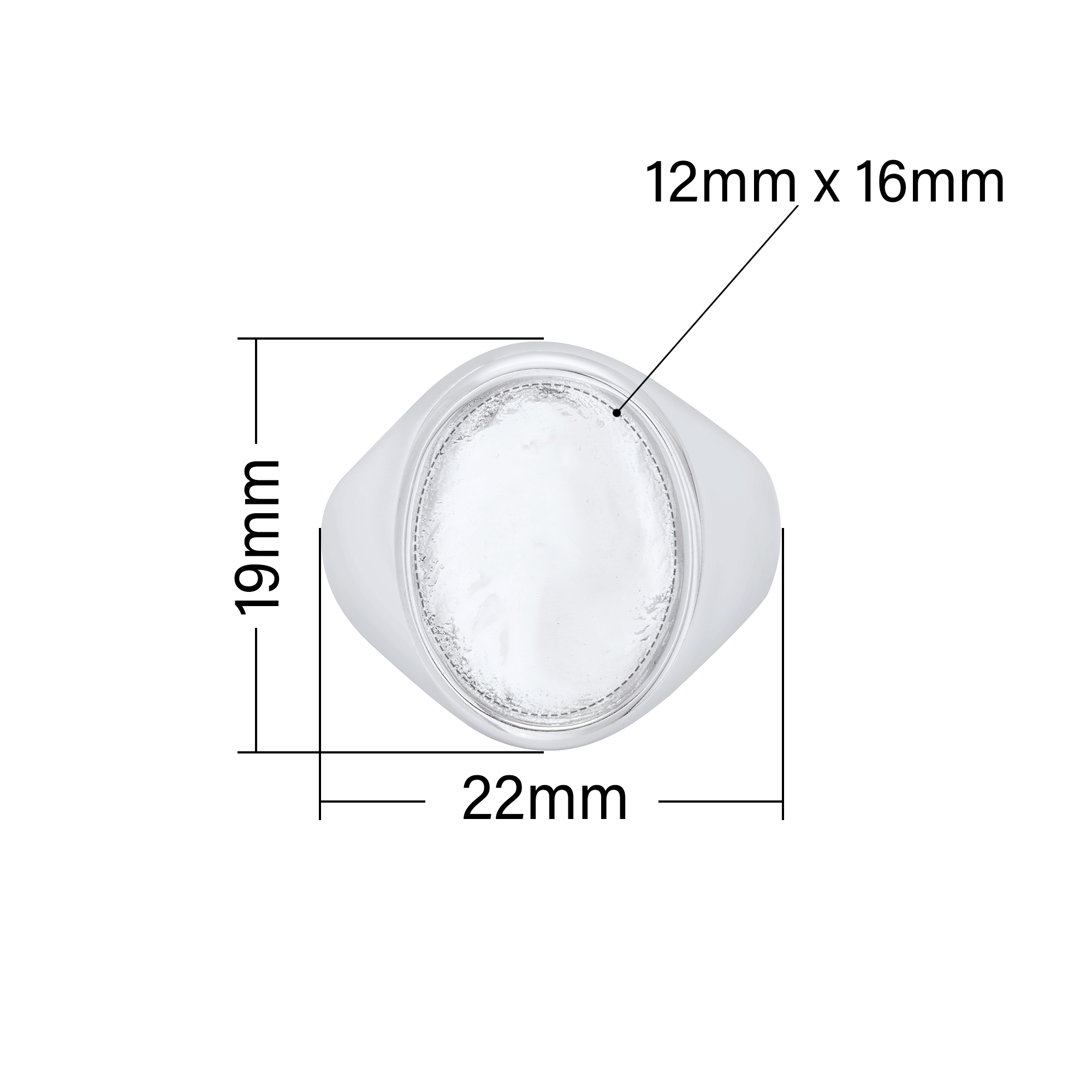 12x16MM Keepsake Breast Milk Resin Oval Bezel Ring,Silver 316L Stainless Steel Tray Bezel Ring,DIY Ring Blank Supplies 1222144 - Click Image to Close