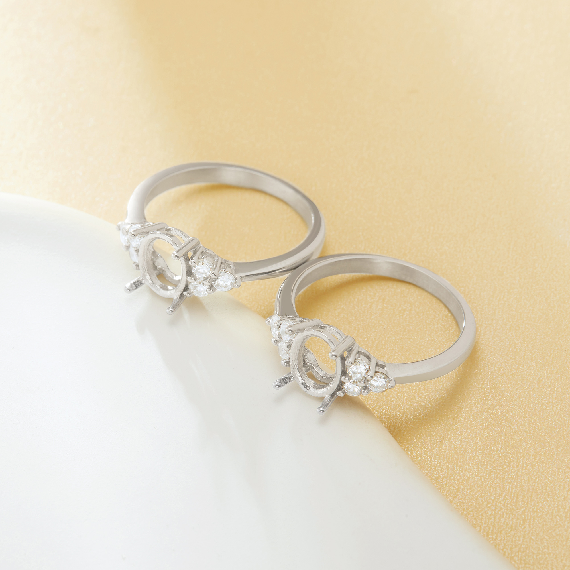 7x9MM Oval Prongs Ring Settings,316L Stainless Steel Oval Ring,Vintage Styles CZ Stone Oval Ring Blank,DIY Ring Supplies For Gemstone 1222146 - Click Image to Close