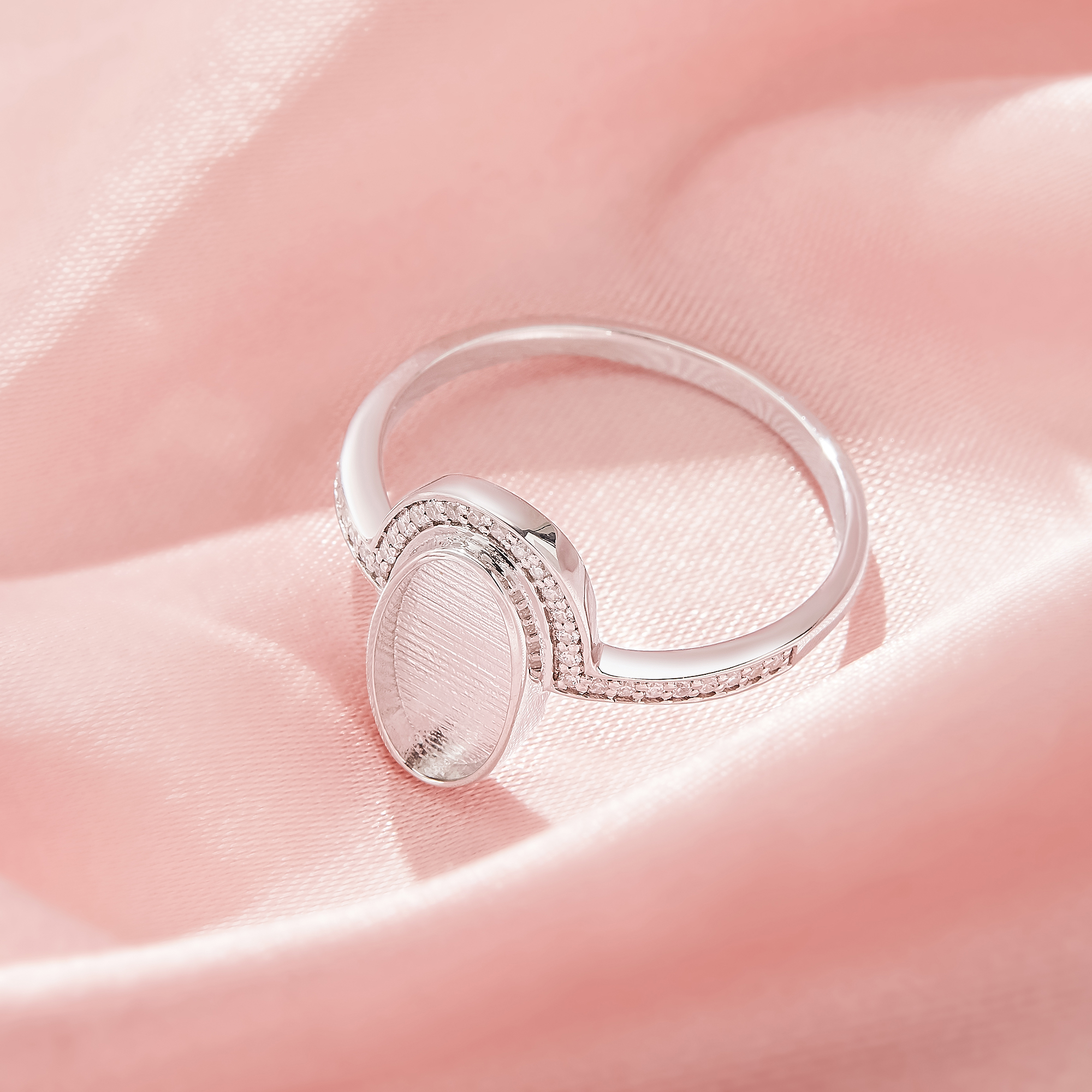 6x11MM Keepsake Breast Milk Resin Oval Ring Bezel Settings,Solid 925 Sterling Silver Ring,CZ Stone Art Deco Solid Back Ring,DIY Ring Supplies 1222154-1