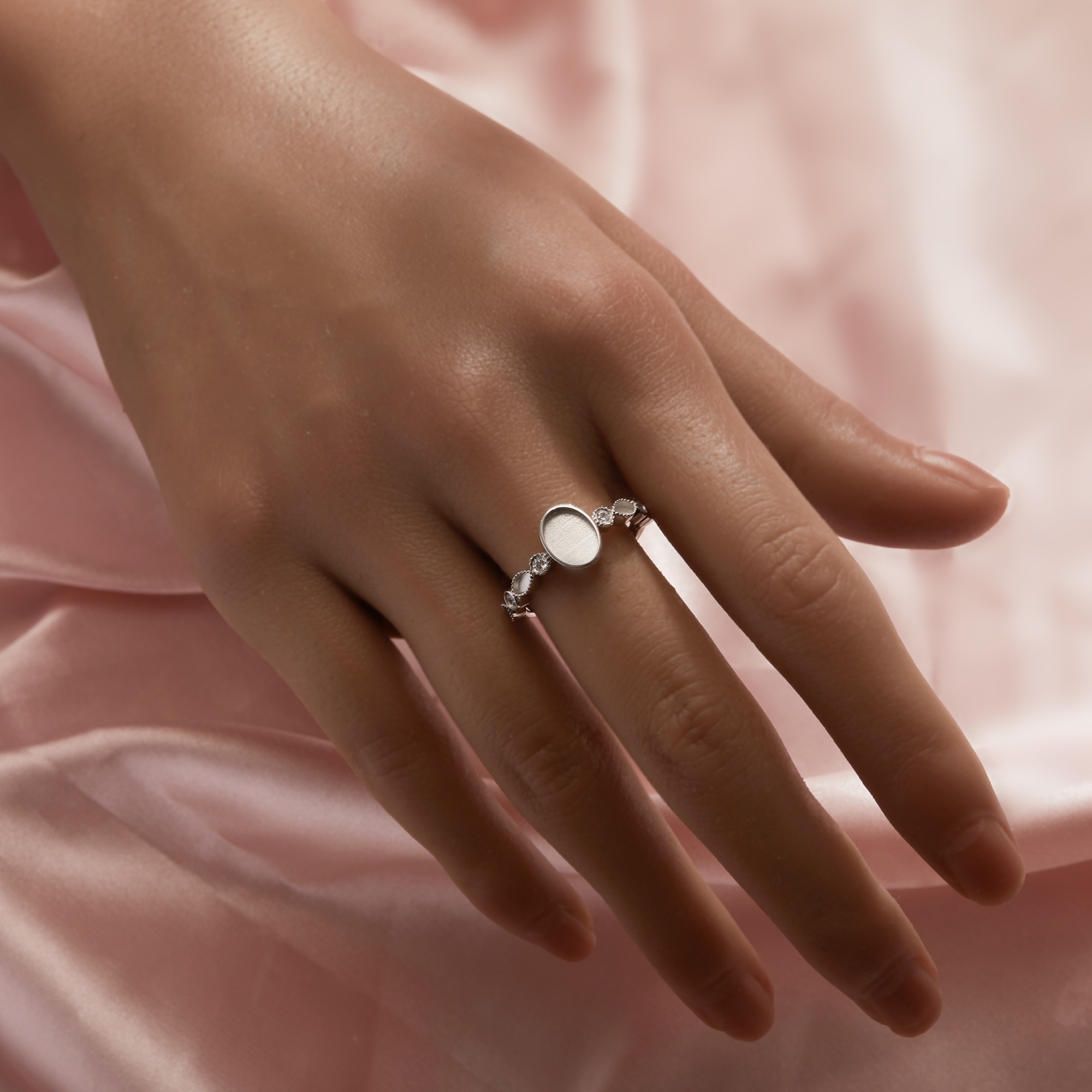 Keepsake Breast Milk Resin Oval Bezel Ring Settings,Solid 925 Sterling Silver Ring,Solid Back Oval Ring,DIY Ring Supplies For Gemstone 1222155