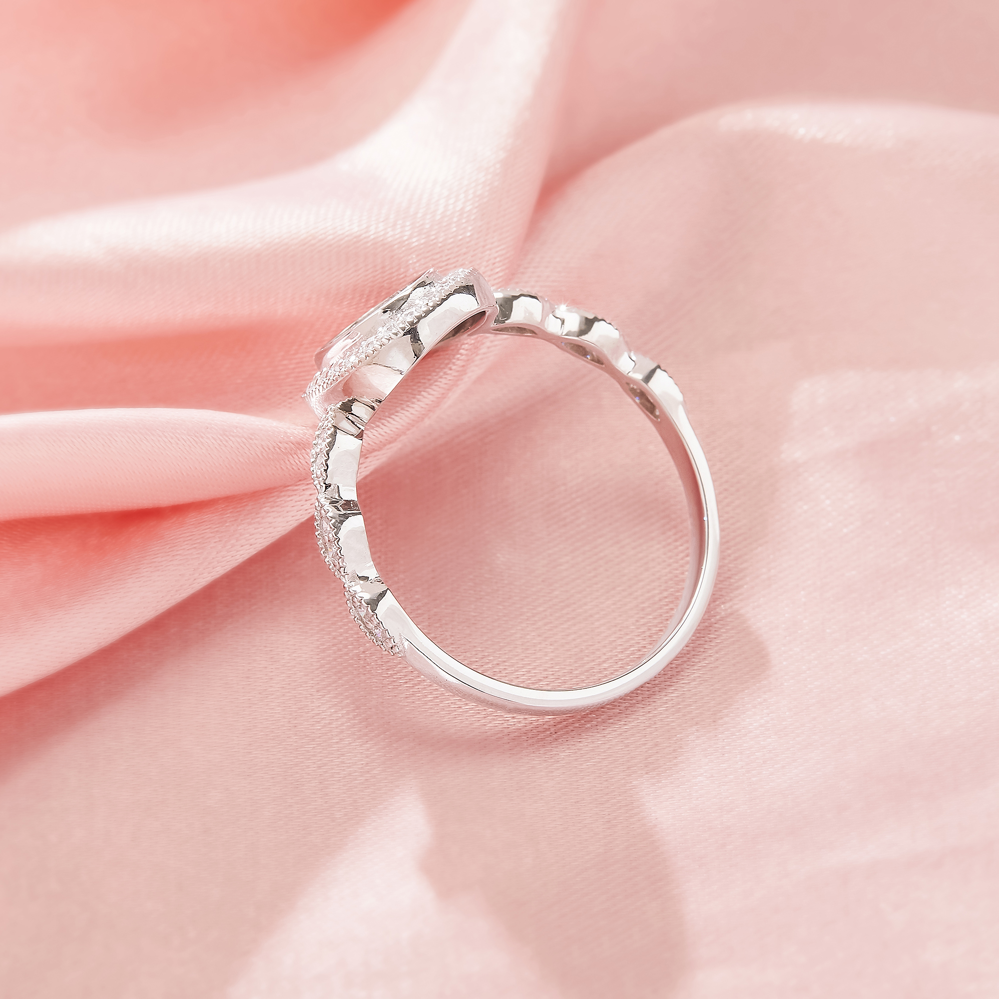 Keepsake Breast Milk Resin Halo Oval Ring Bezel Settings,Solid 925 Sterling Silver Rose Gold Plated Ring,Art Deco Oval Ring,DIY Ring Supplies 1222160-1