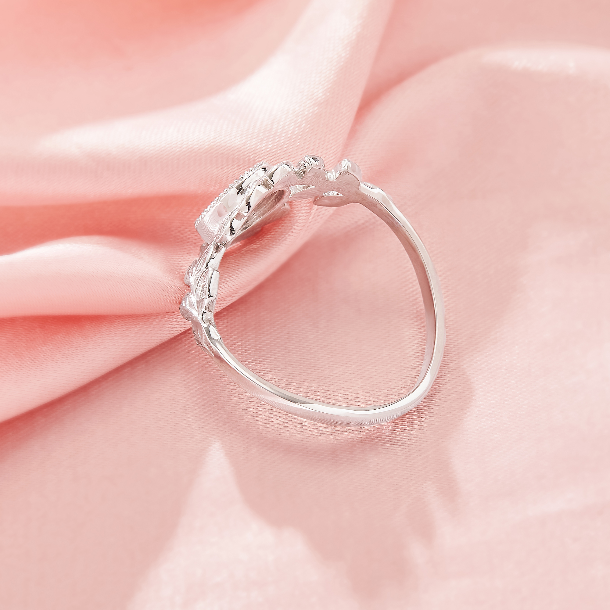 6x8MM Keepsake Breast Milk Resin Oval Ring Bezel Settings,Bypass Shank Solid 925 Sterling Silver Rose Gold Plated Ring,Tree Branch Leaf Solid Back Ring,DIY Ring Supplies 1222161-1