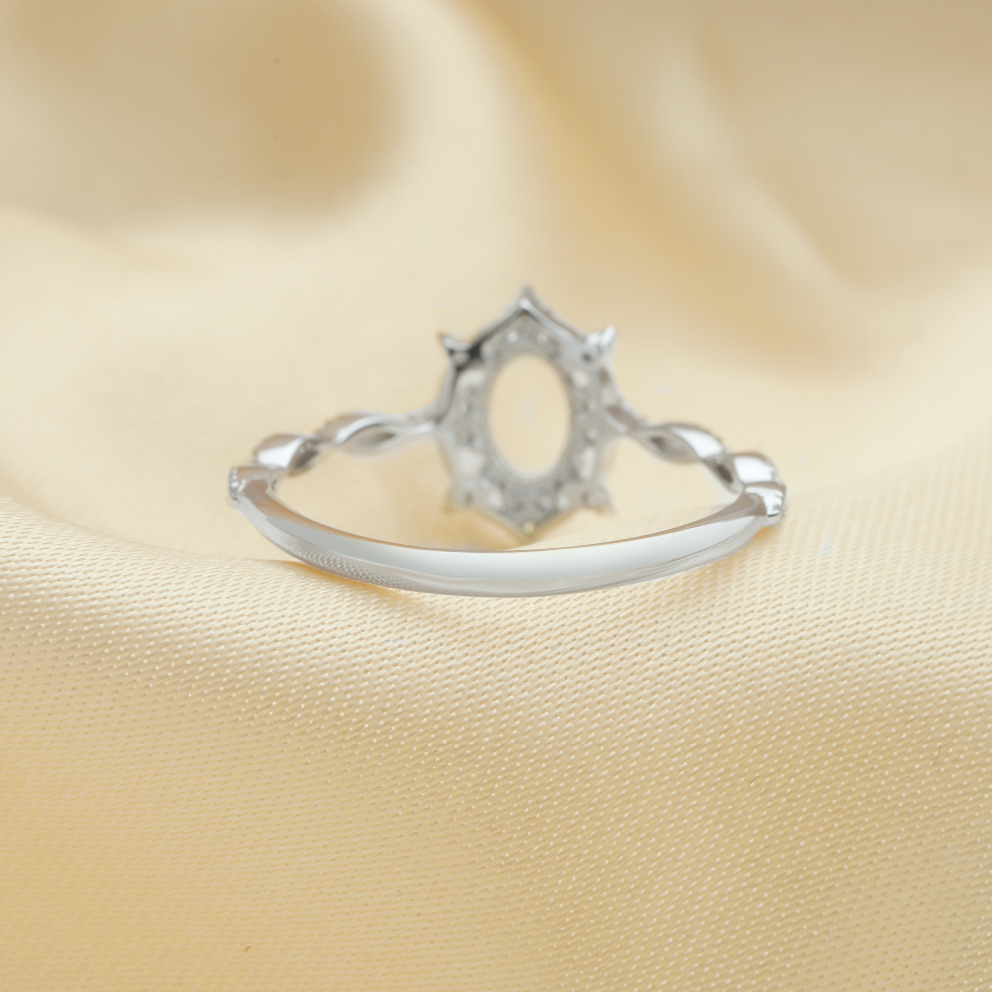 4x6MM Oval Prong Ring Settings,Solid 925 Sterling Silver Rose Gold Plated Ring,Vintage Styles Ring,Lace Art Deco Bezel Band Ring,DIY Ring Supplies 1224183 - Click Image to Close